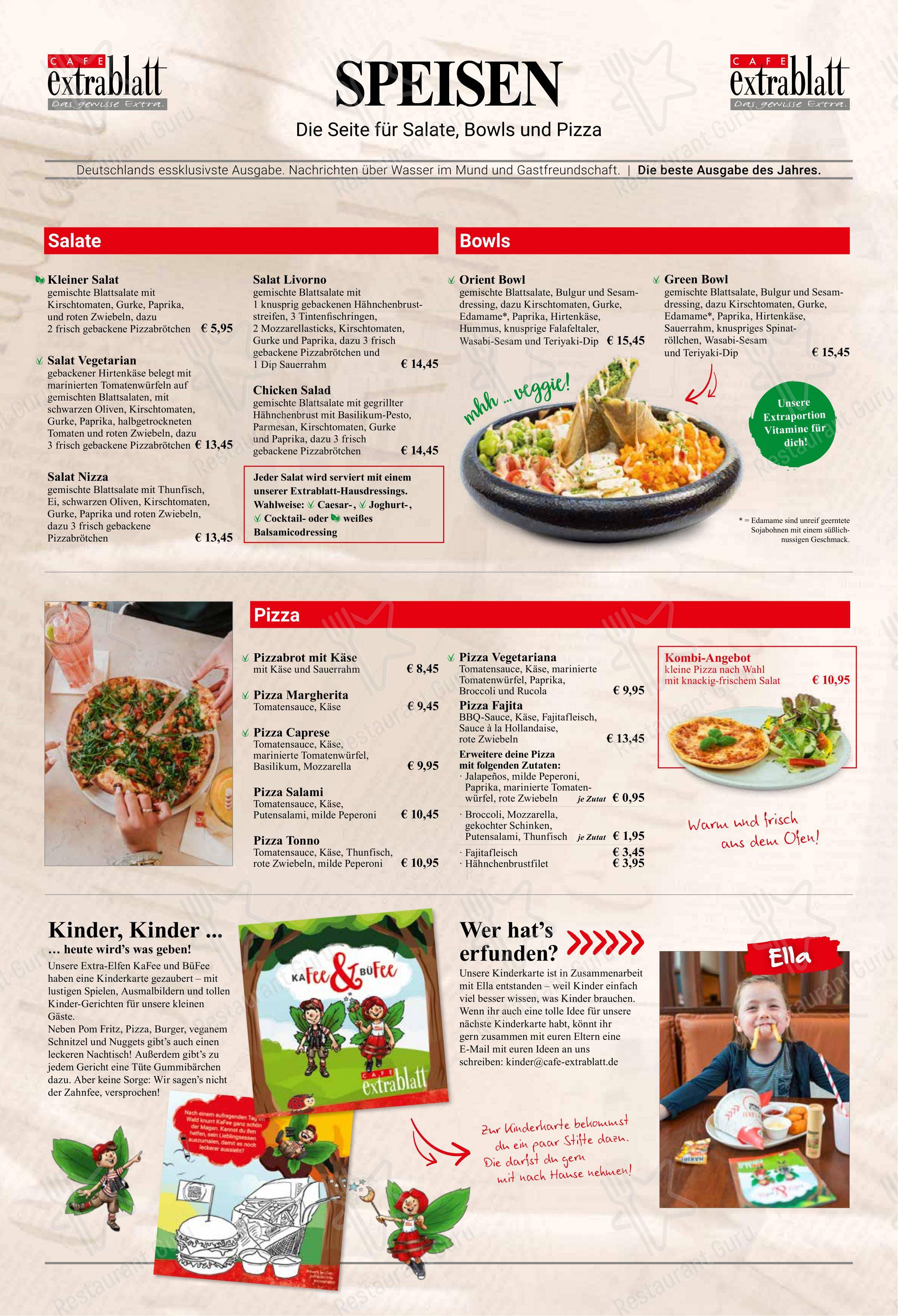 Menu pour Cafe Extrablatt Köln Eigelstein pub et bar