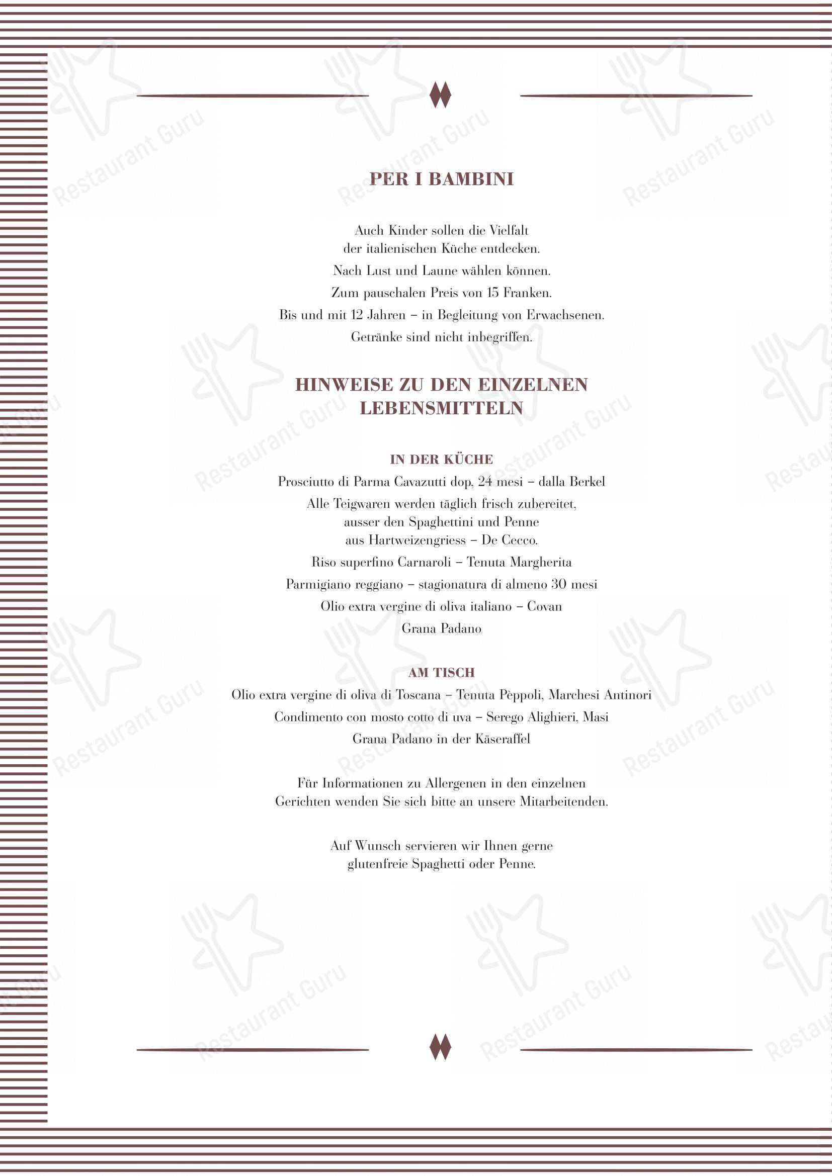 Menu per Cantinetta Antinori ristorante