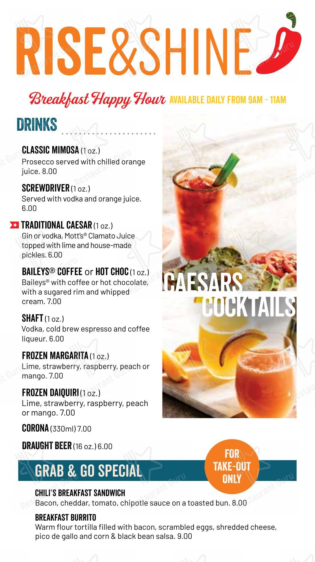 Menu bar pour Chili's Grill & Bar dans Banff