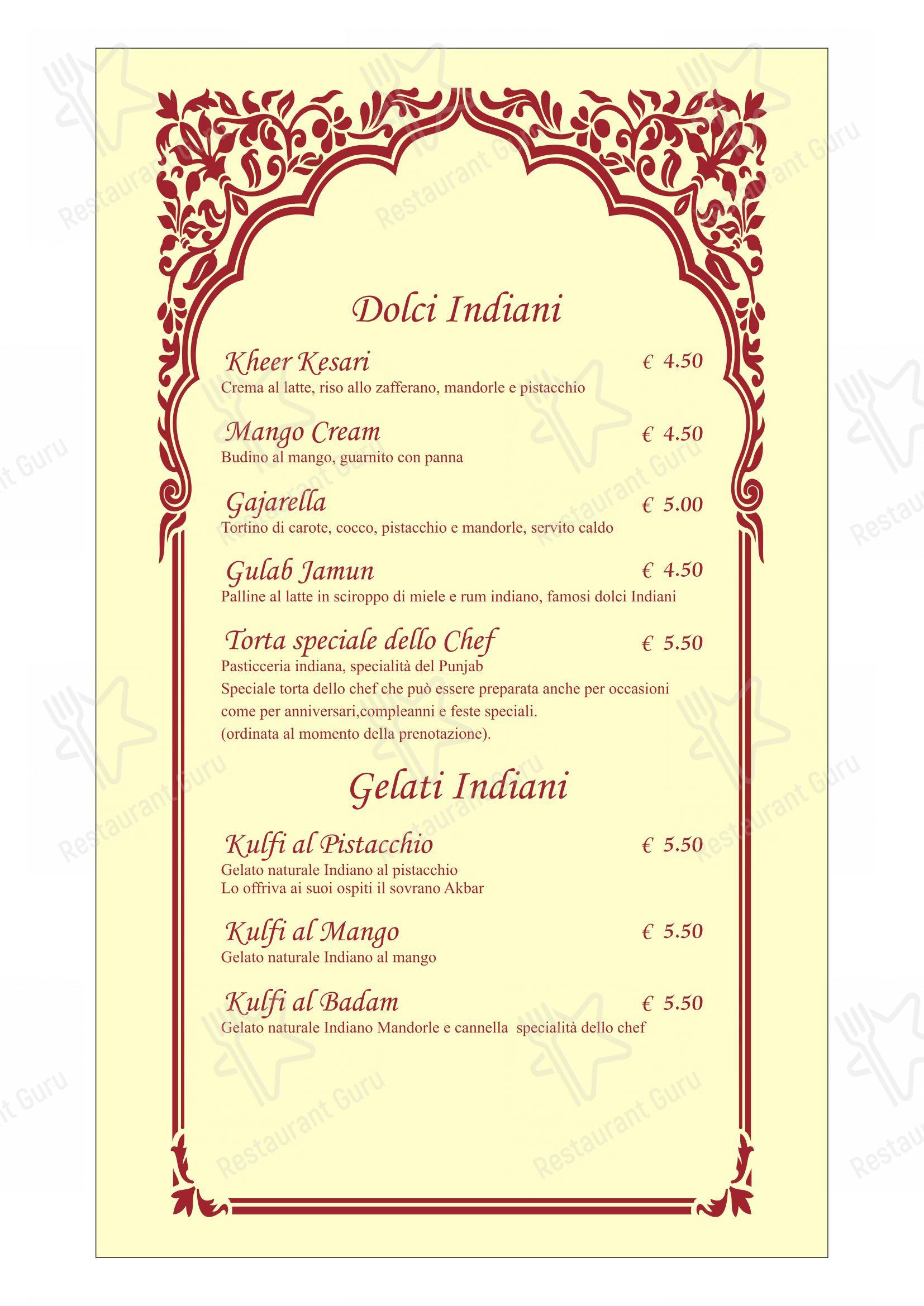 Ristorante indiano Dawat Torino in Torino - Menu bar