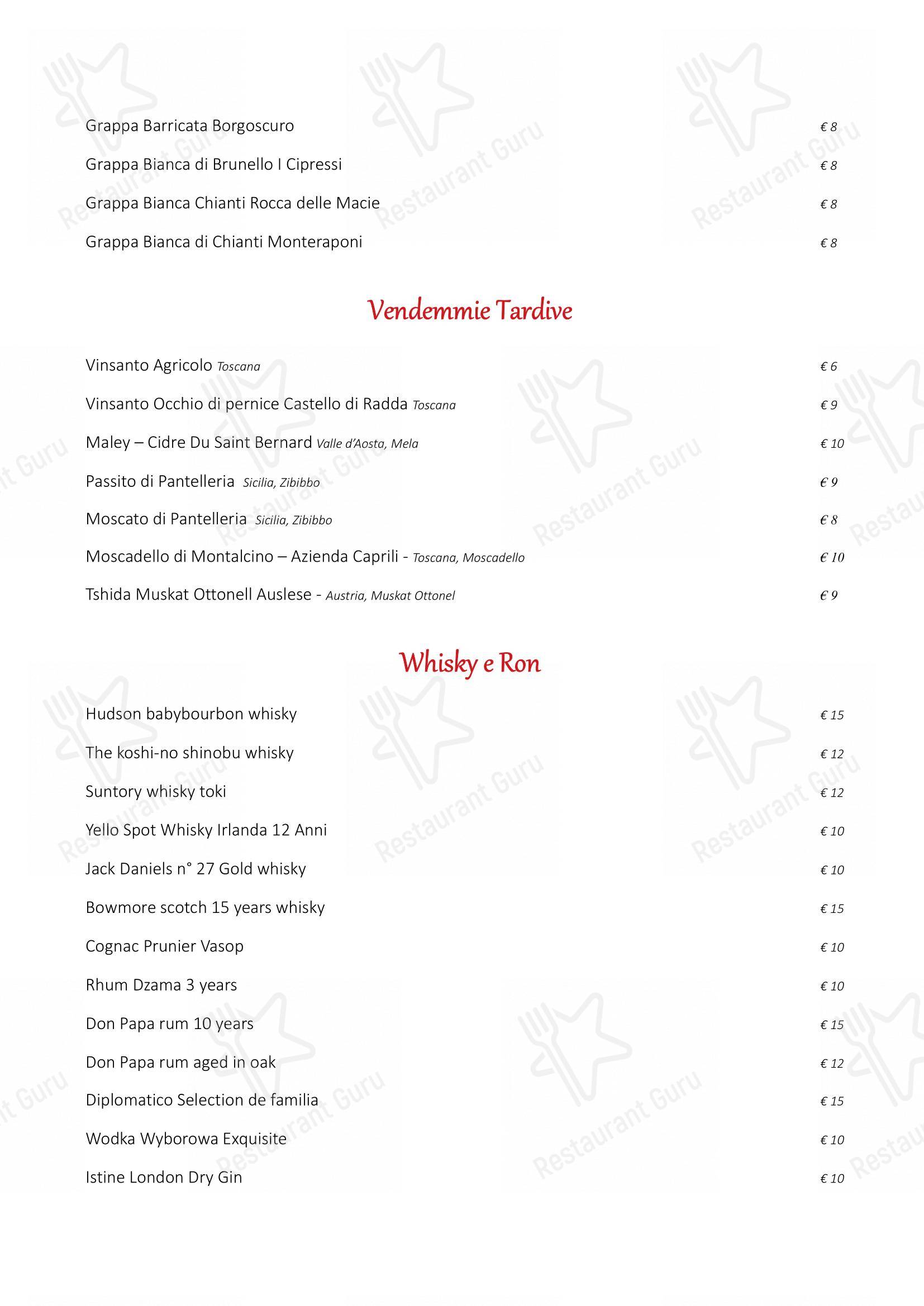 Ristorante Gallo Nero in Siena - Menu