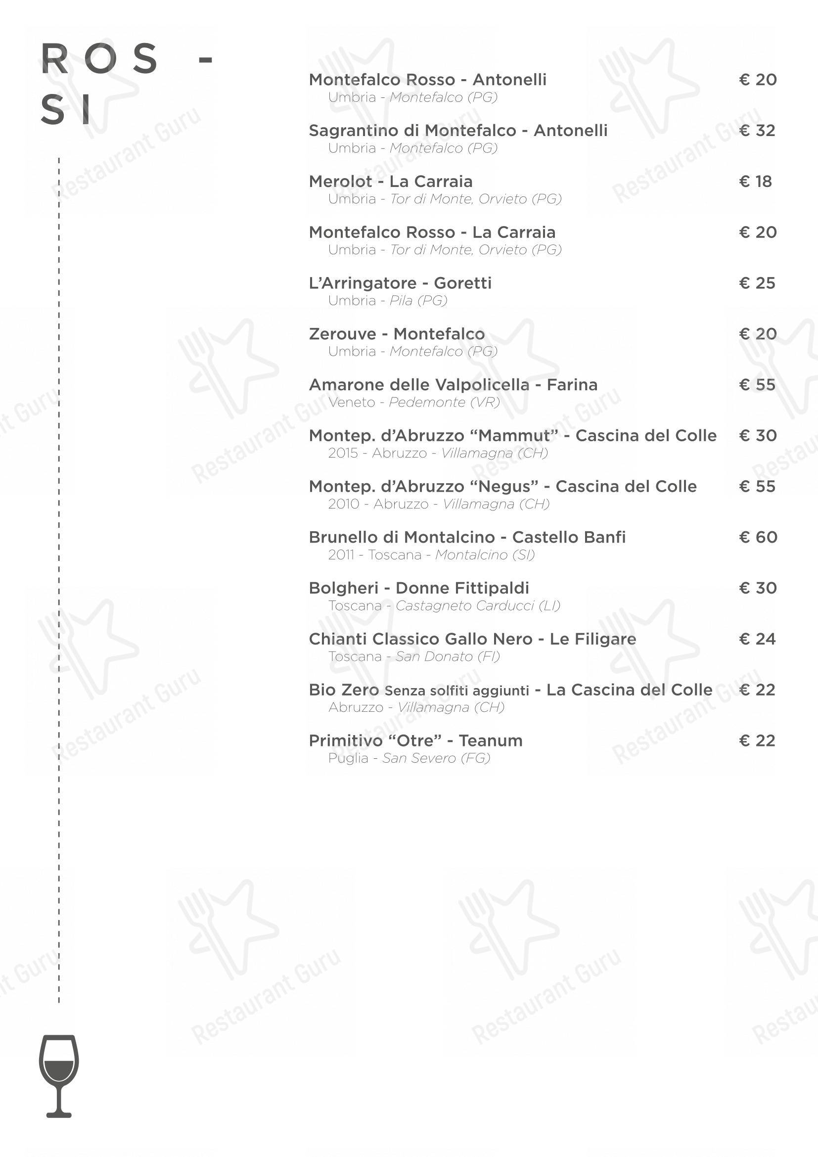 Menu per Hotel Residenza 