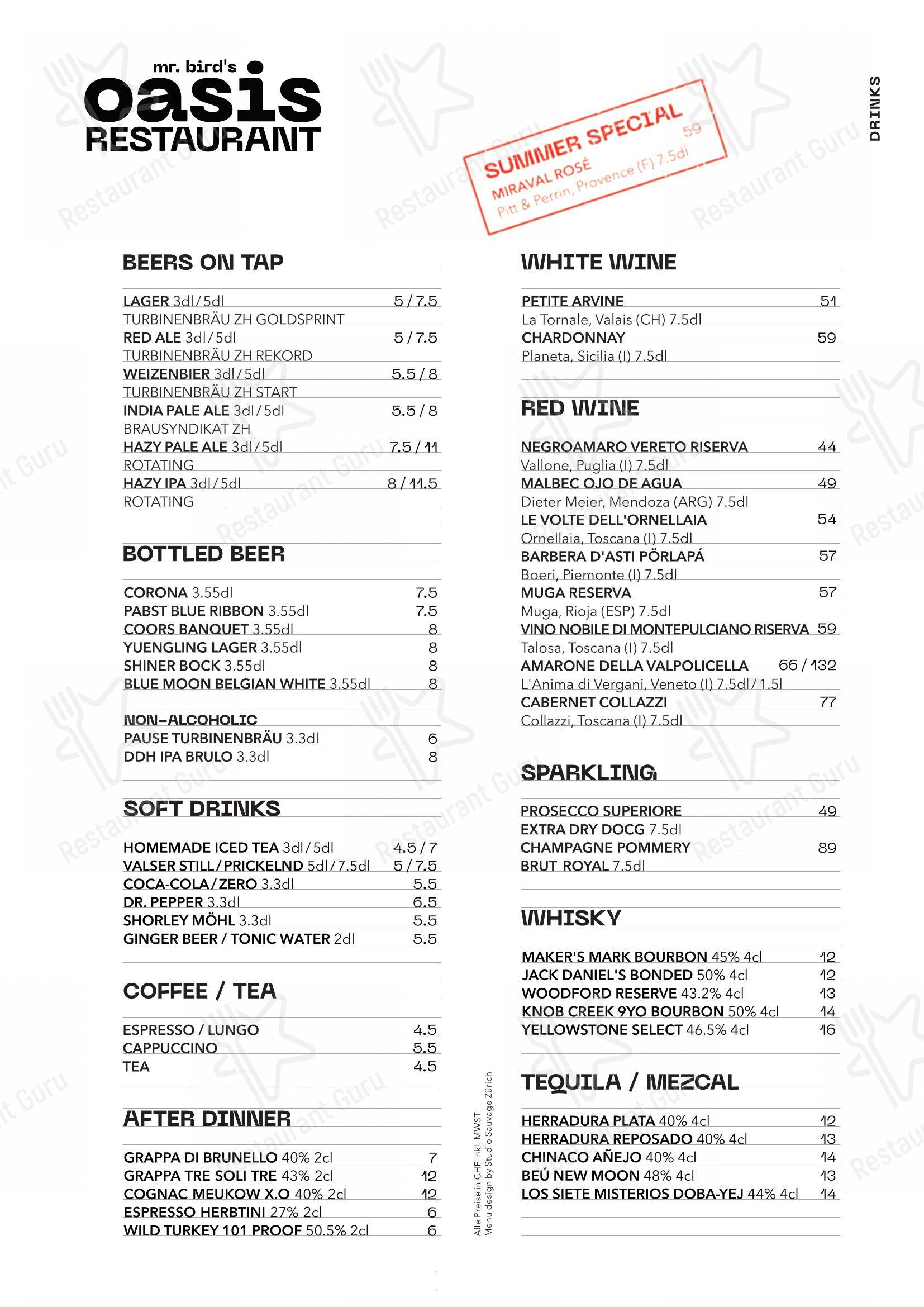 Menu per Korner ristorante