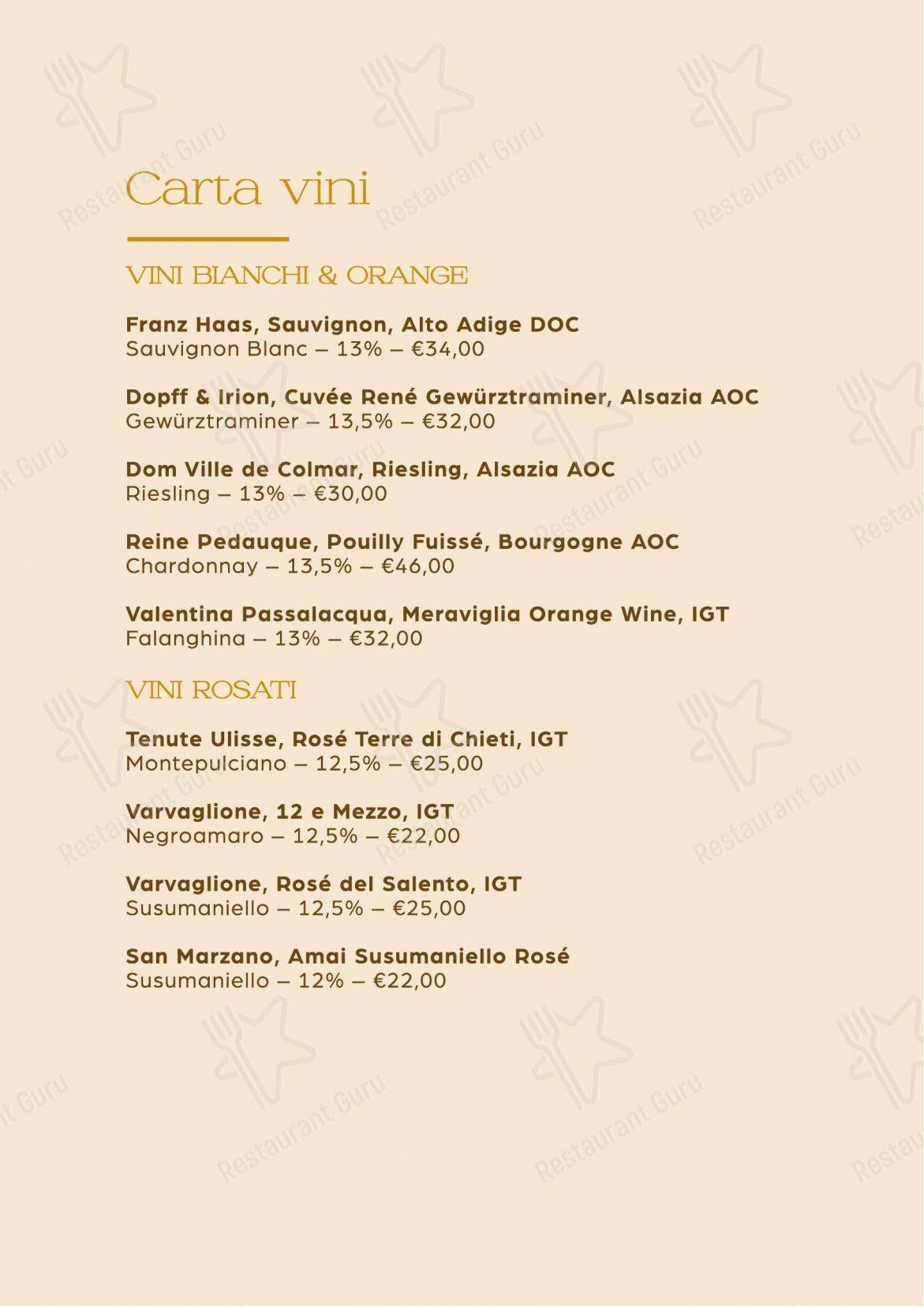La Congrega in Modugno - Menu