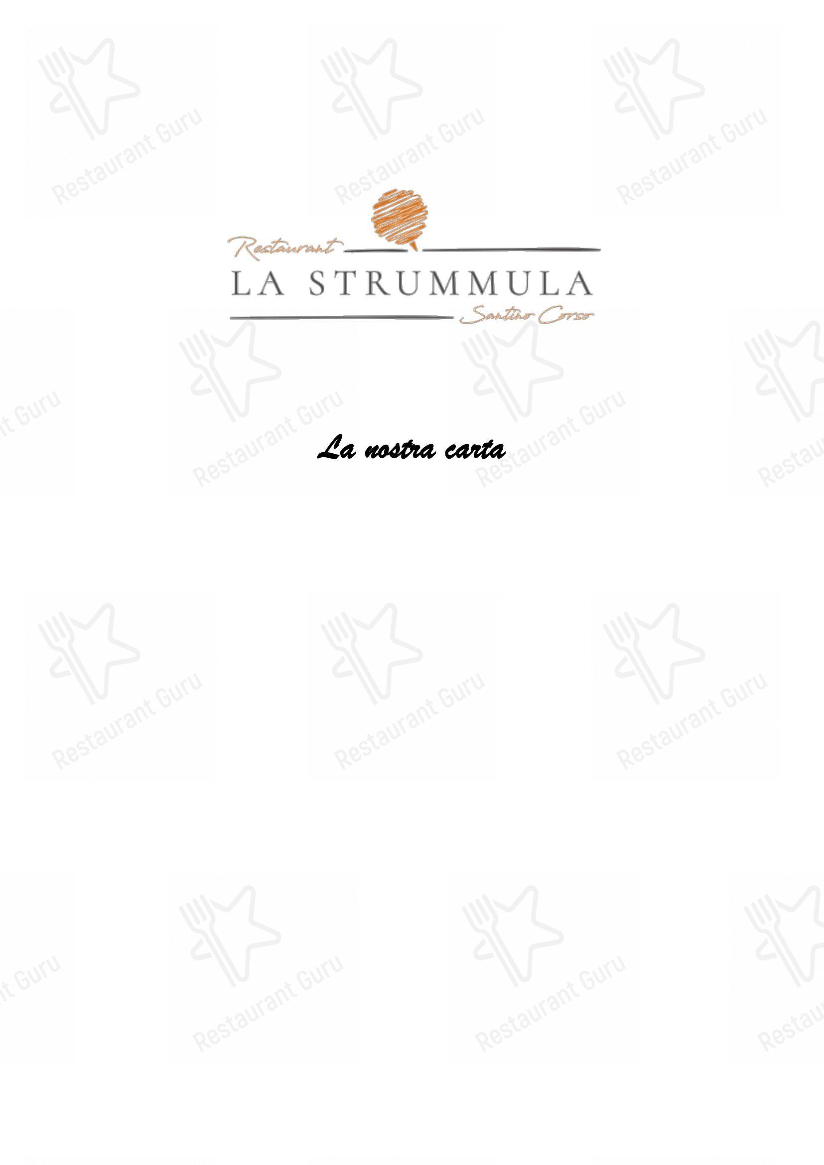 Menu bar per La Strummula Restaurant in Santa Flavia