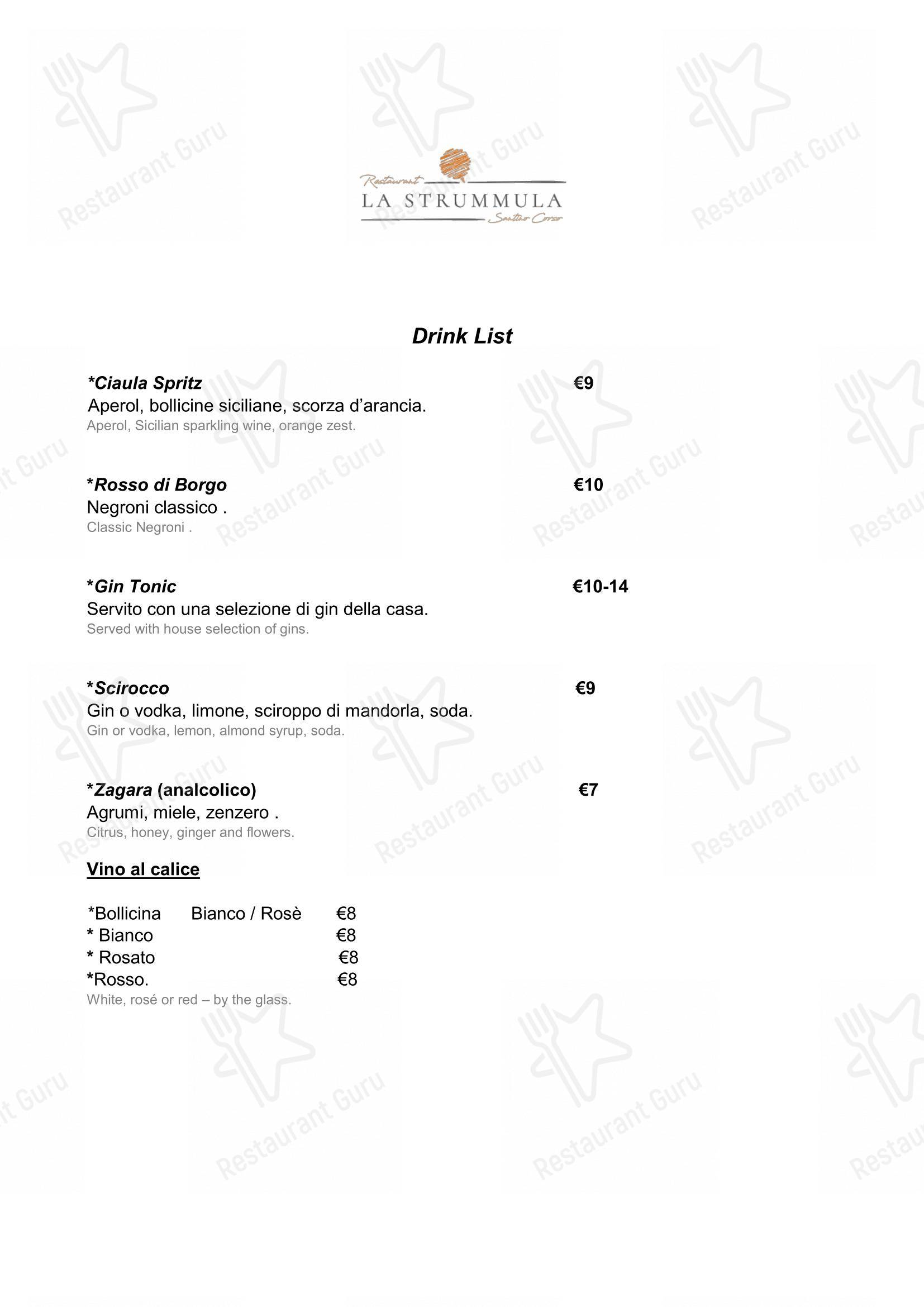 Menu di La Strummula Restaurant - Menu