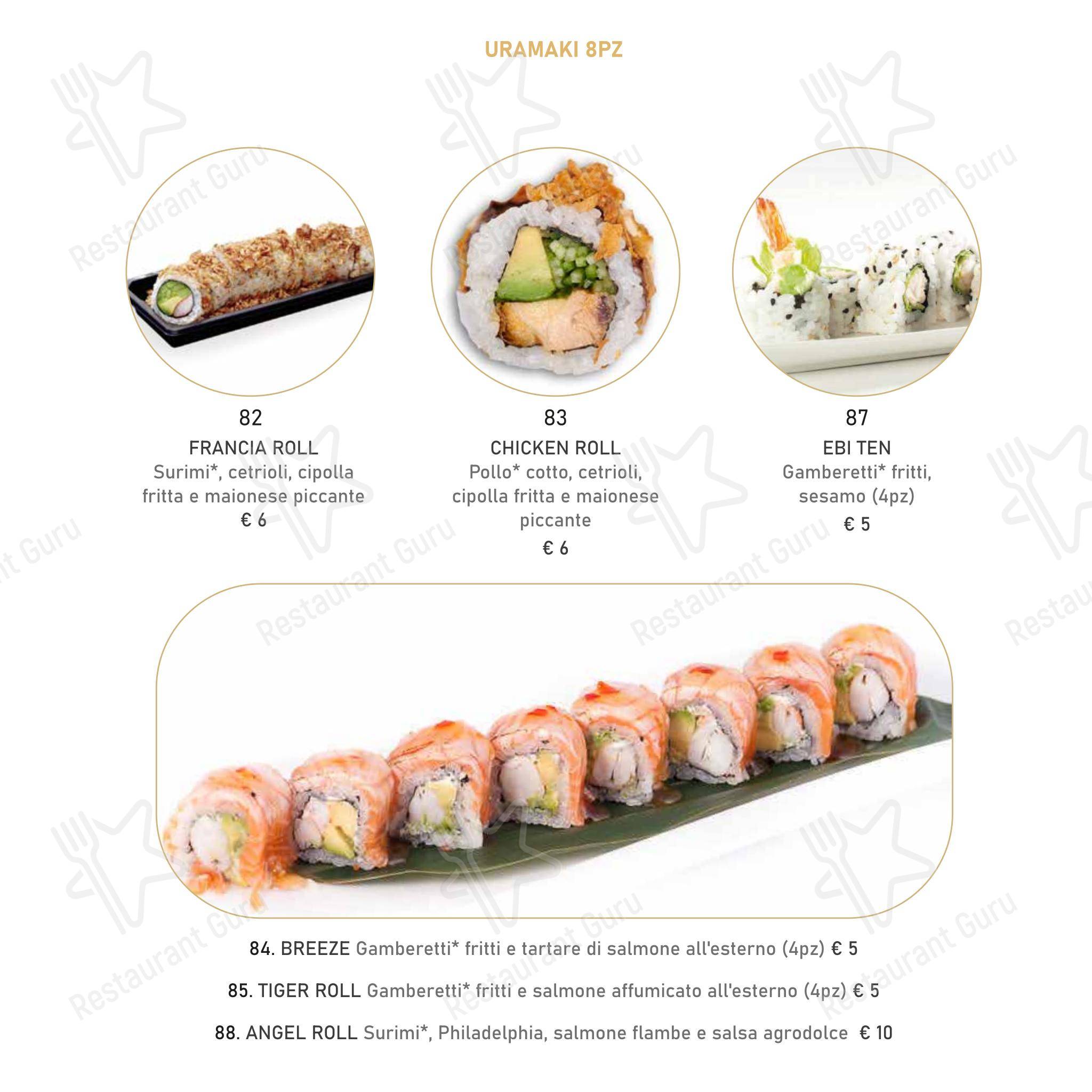 Menu per Mikaku sushi in Rimini