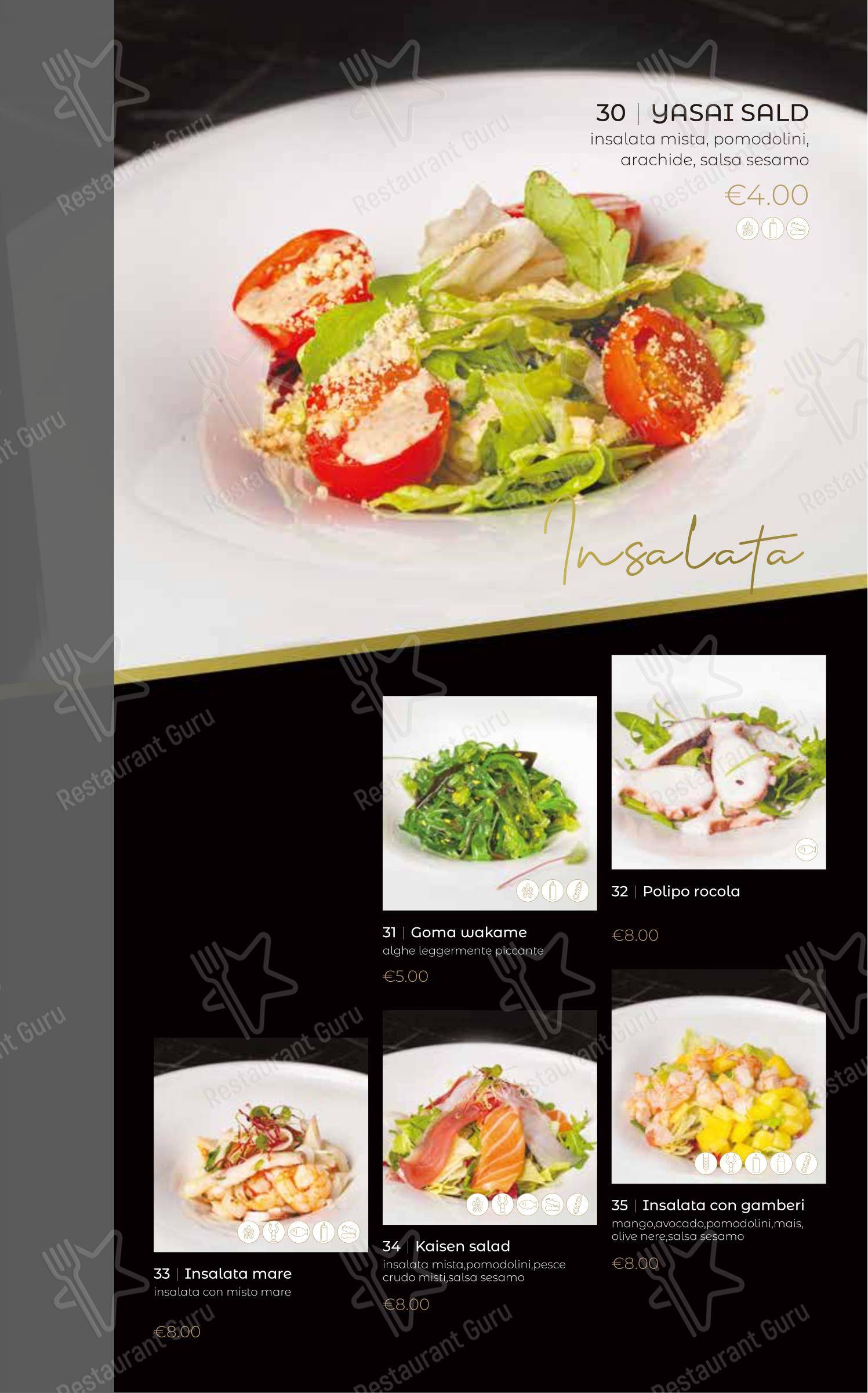 Menu di Oya Sushi Rovigo - Menu bar