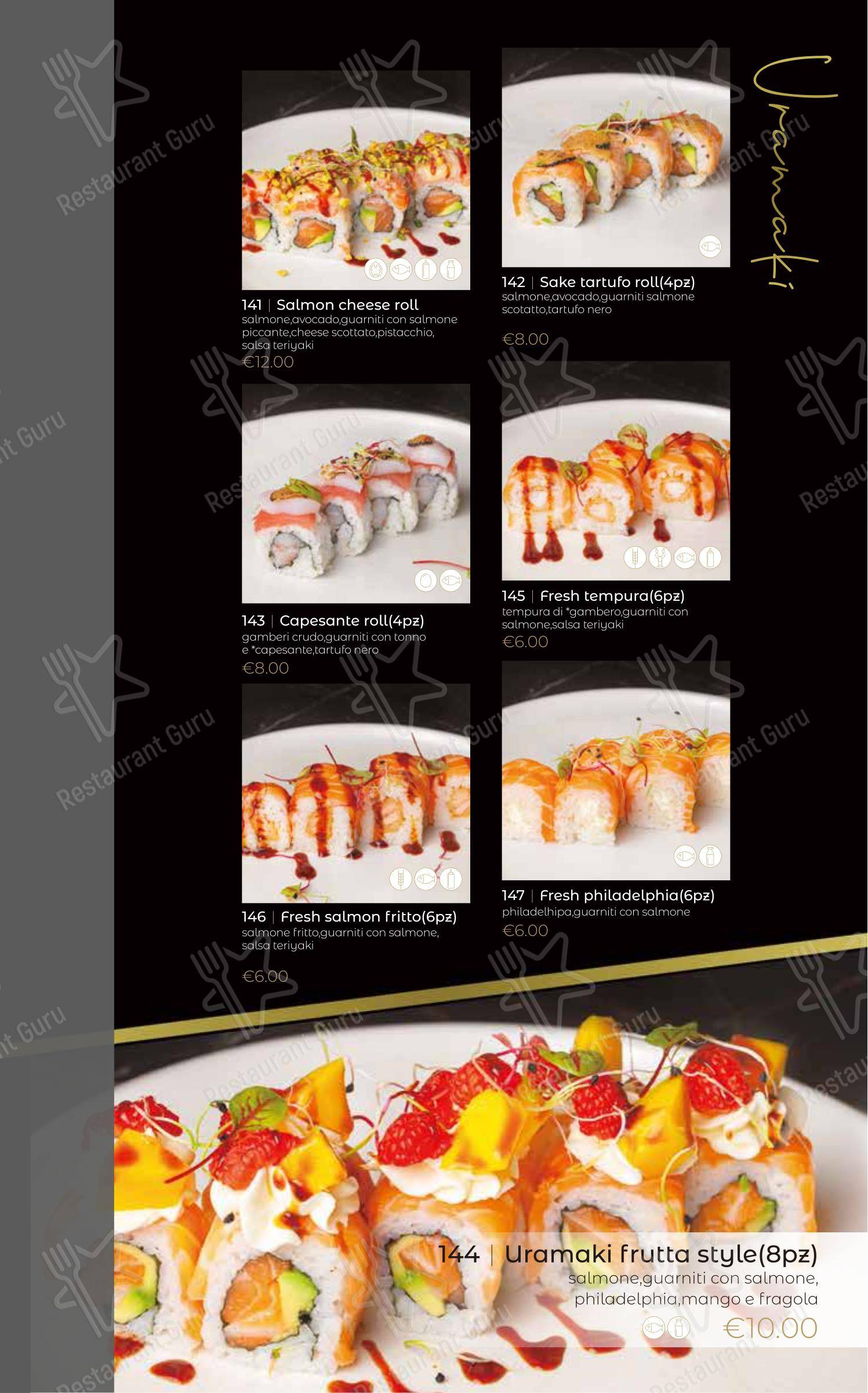 Menu bar per Oya Sushi Rovigo ristorante