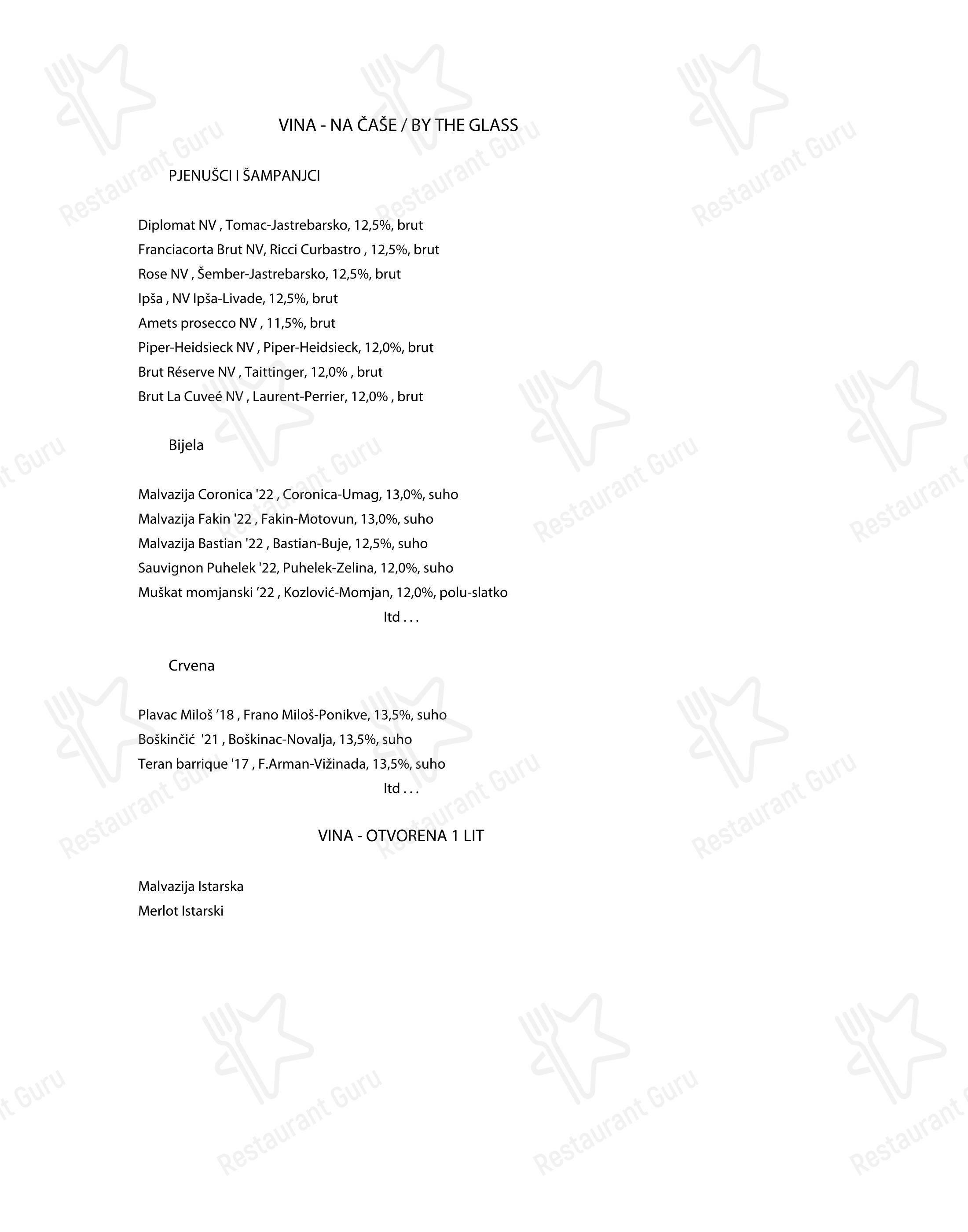 Menu per Plavi podrum ristorante