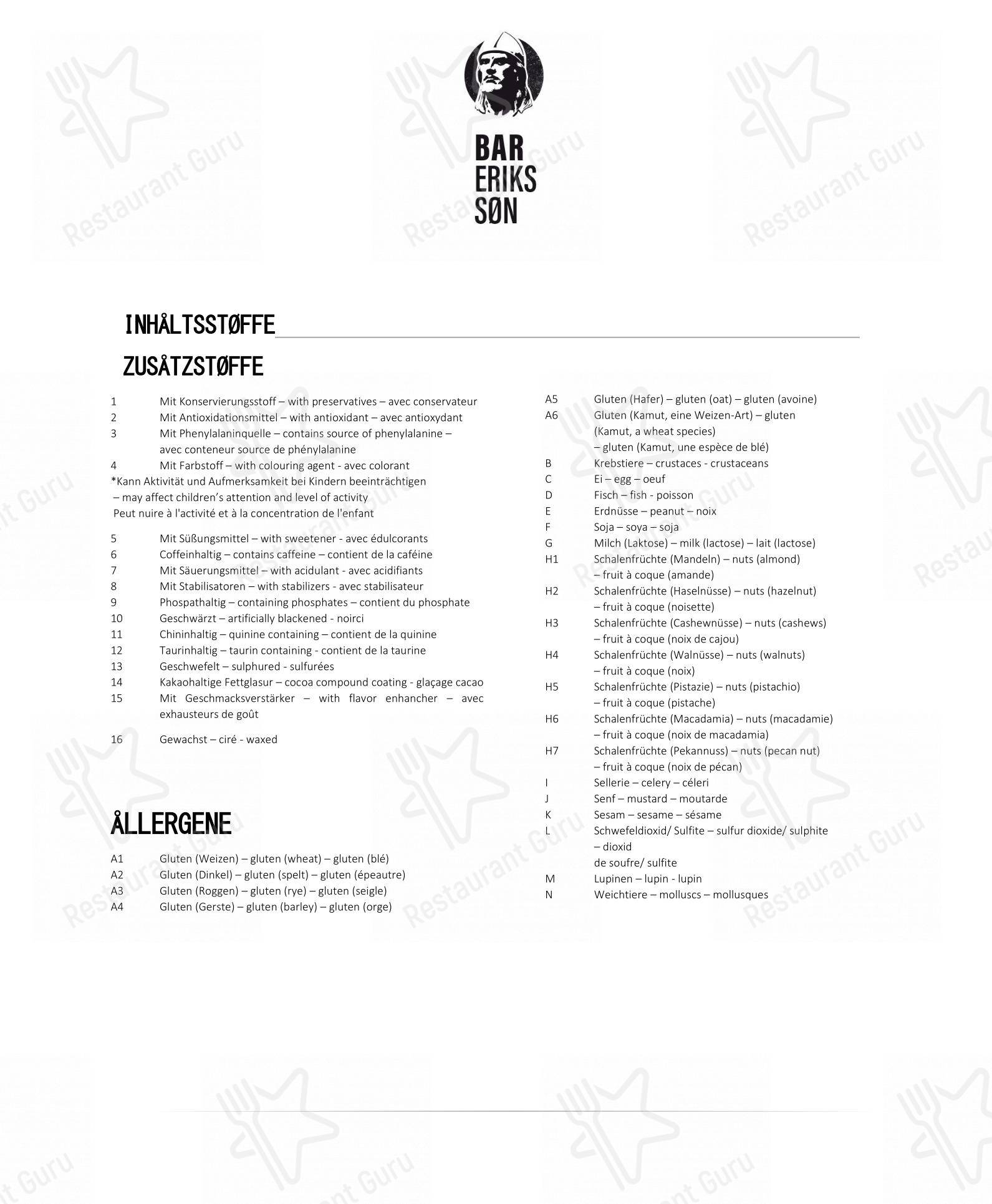 Menu pour Restaurant 