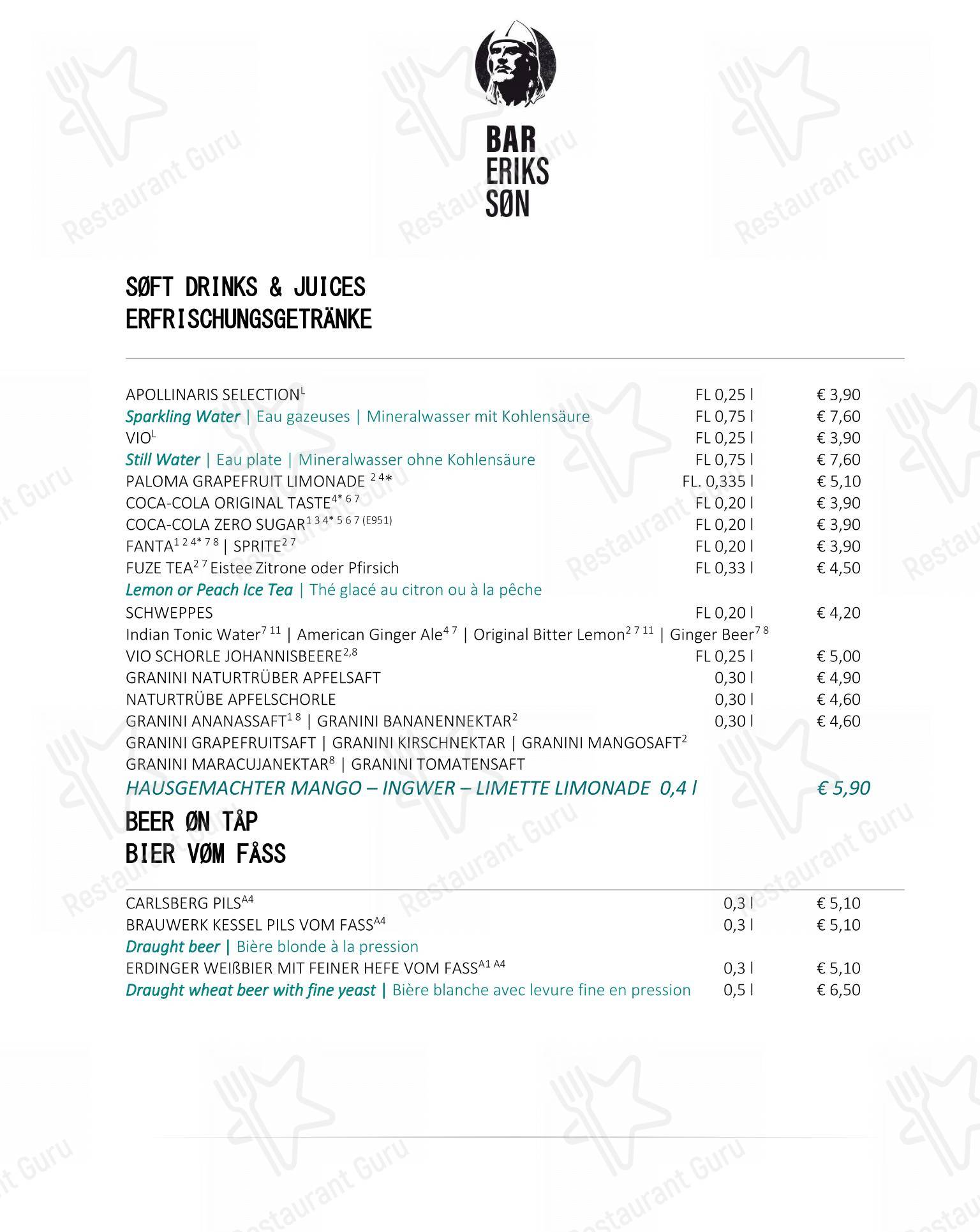 Menu pour Restaurant 