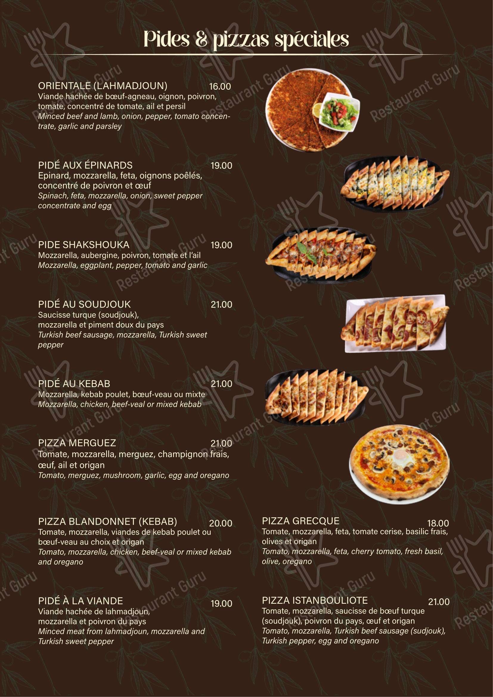 Menu bar per Restaurant Le Blandonnet pizzeria