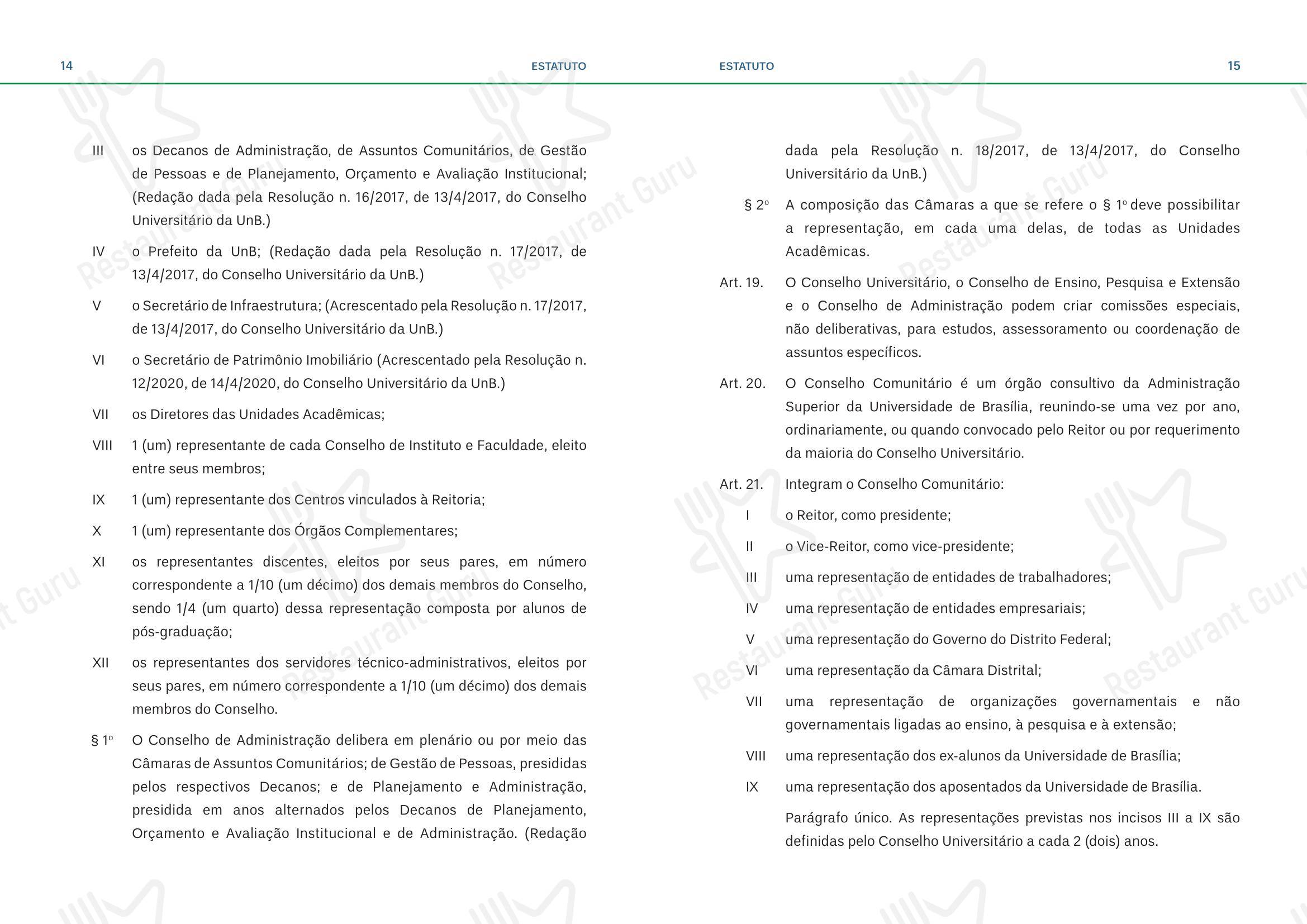 Коктейльная карта para Restaurante Universitário - RU ISM GOMES DE MATTOS em Brasília