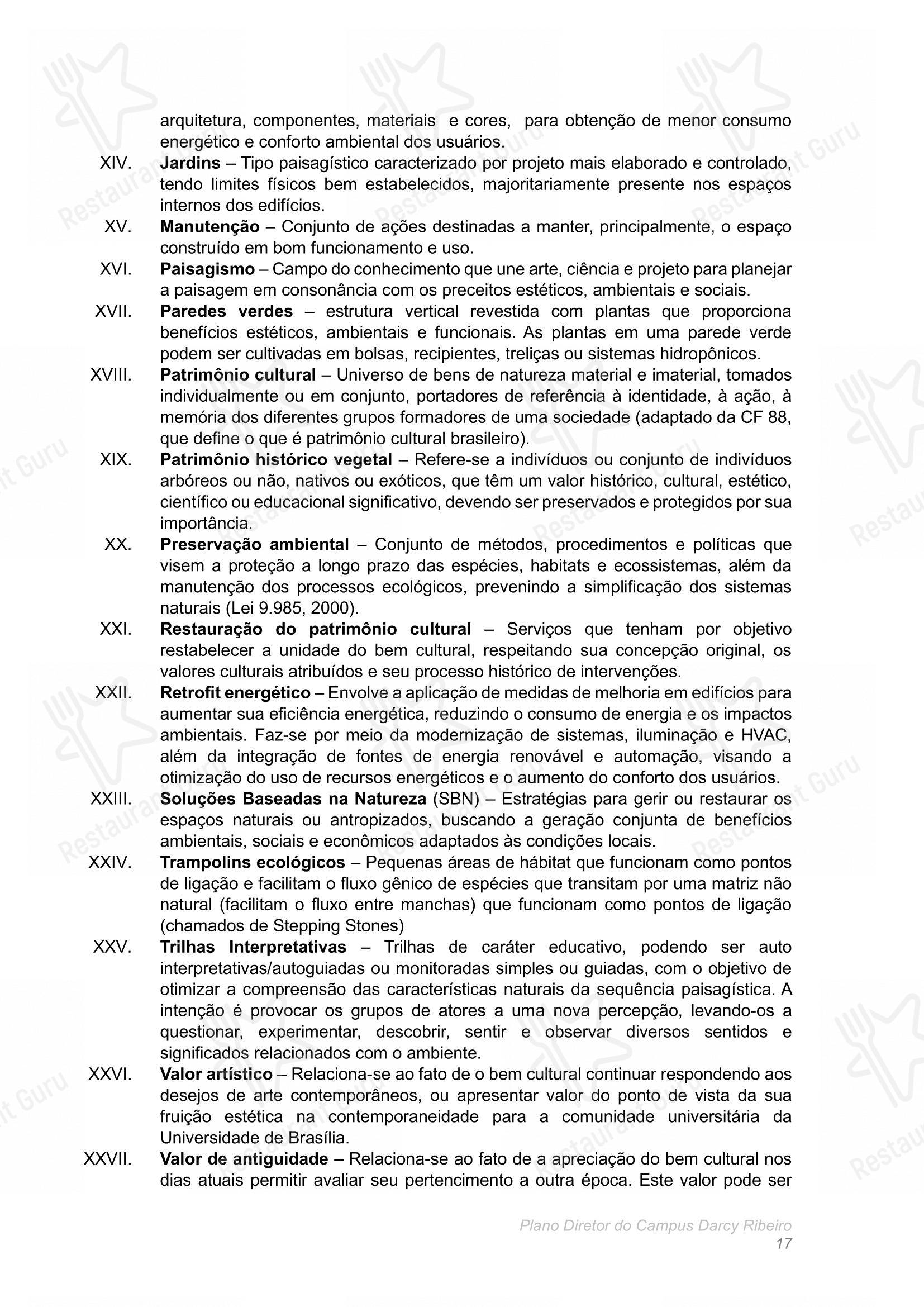 Крафт меню para Restaurante Universitário - RU ISM GOMES DE MATTOS em Brasília