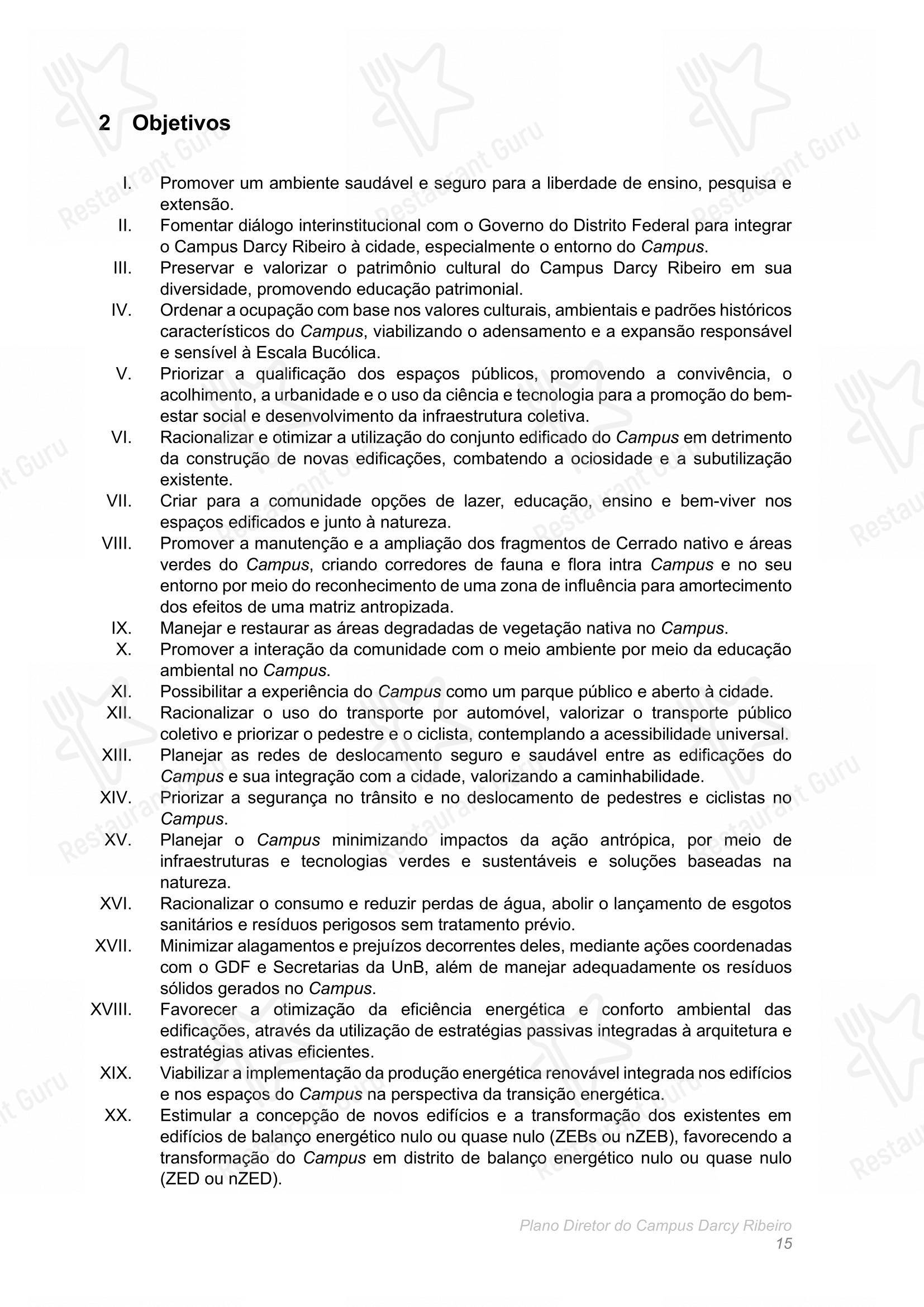 Крафт меню para Restaurante Universitário - RU ISM GOMES DE MATTOS em Brasília