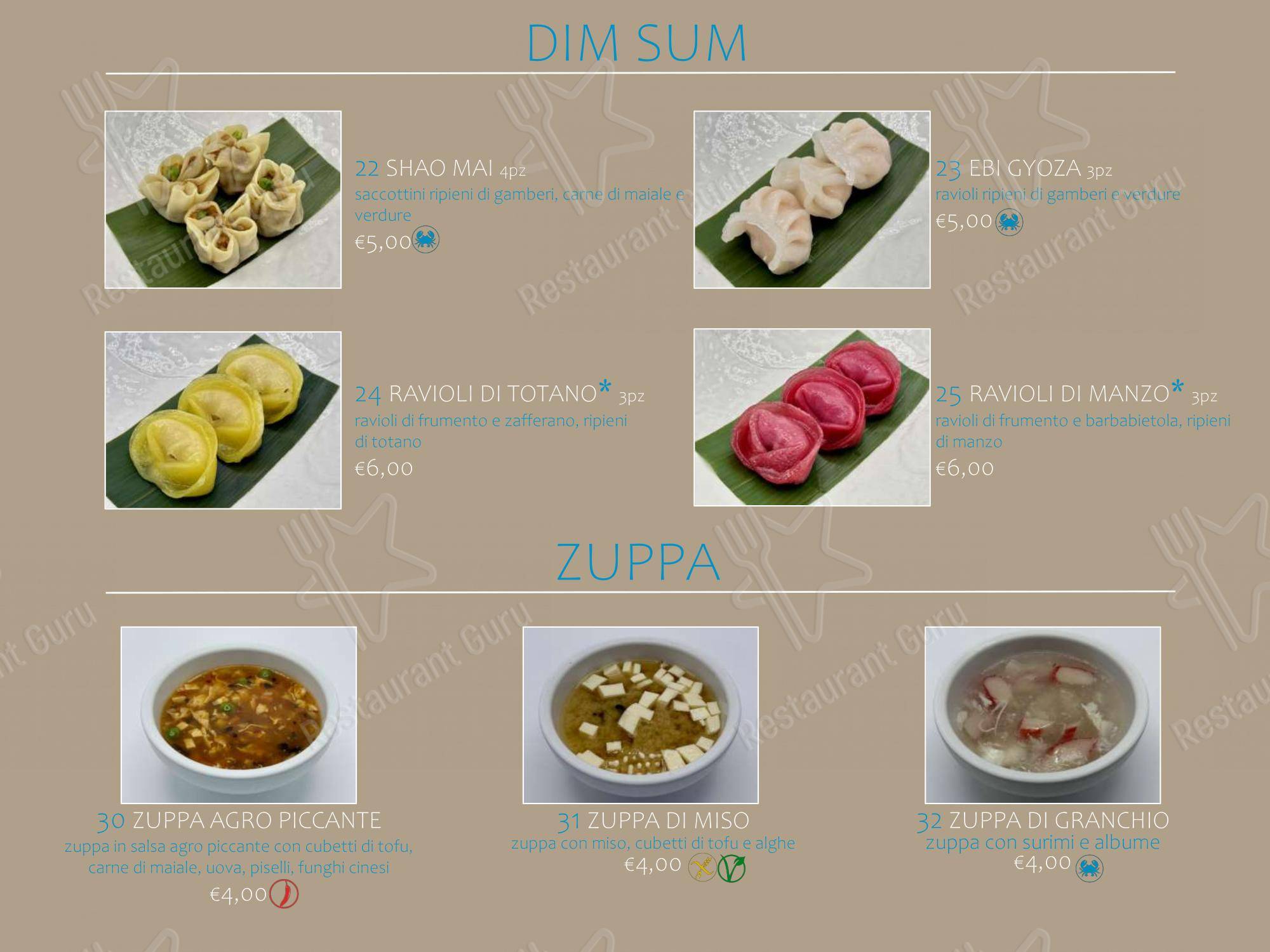 Menu di Ristorante Asia - Menu