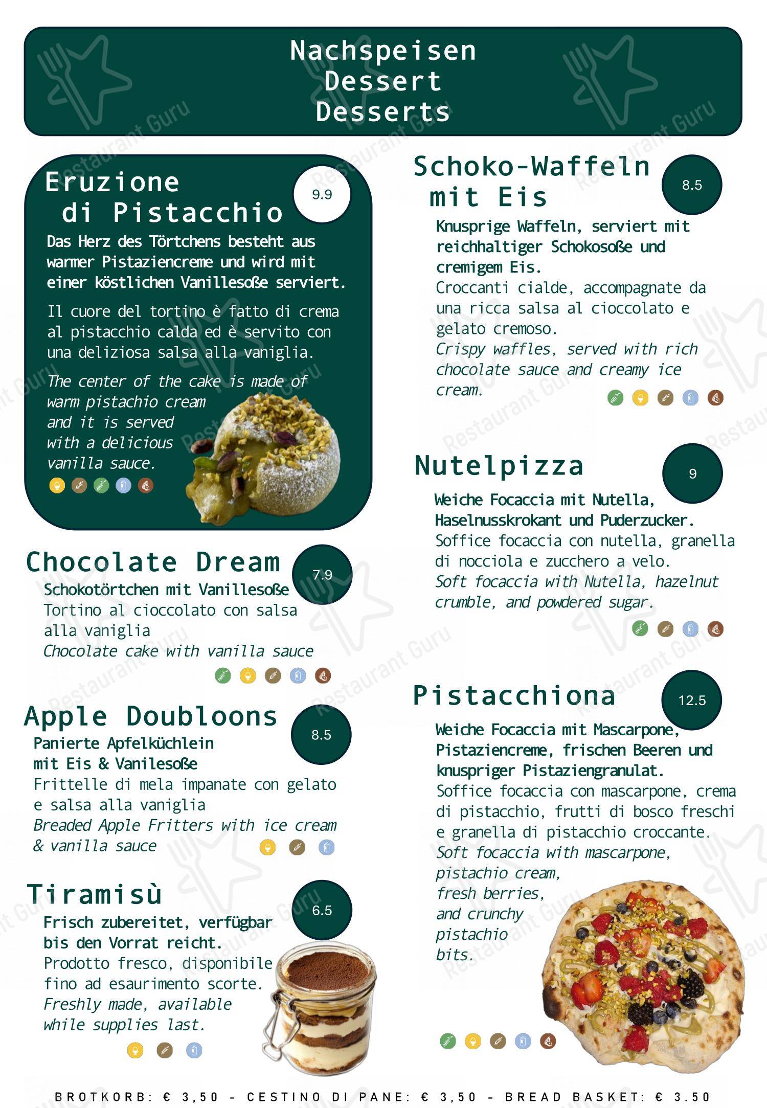 Ristorante Cafè Flora Alpin Roof in Fie allo Sciliar - Menu