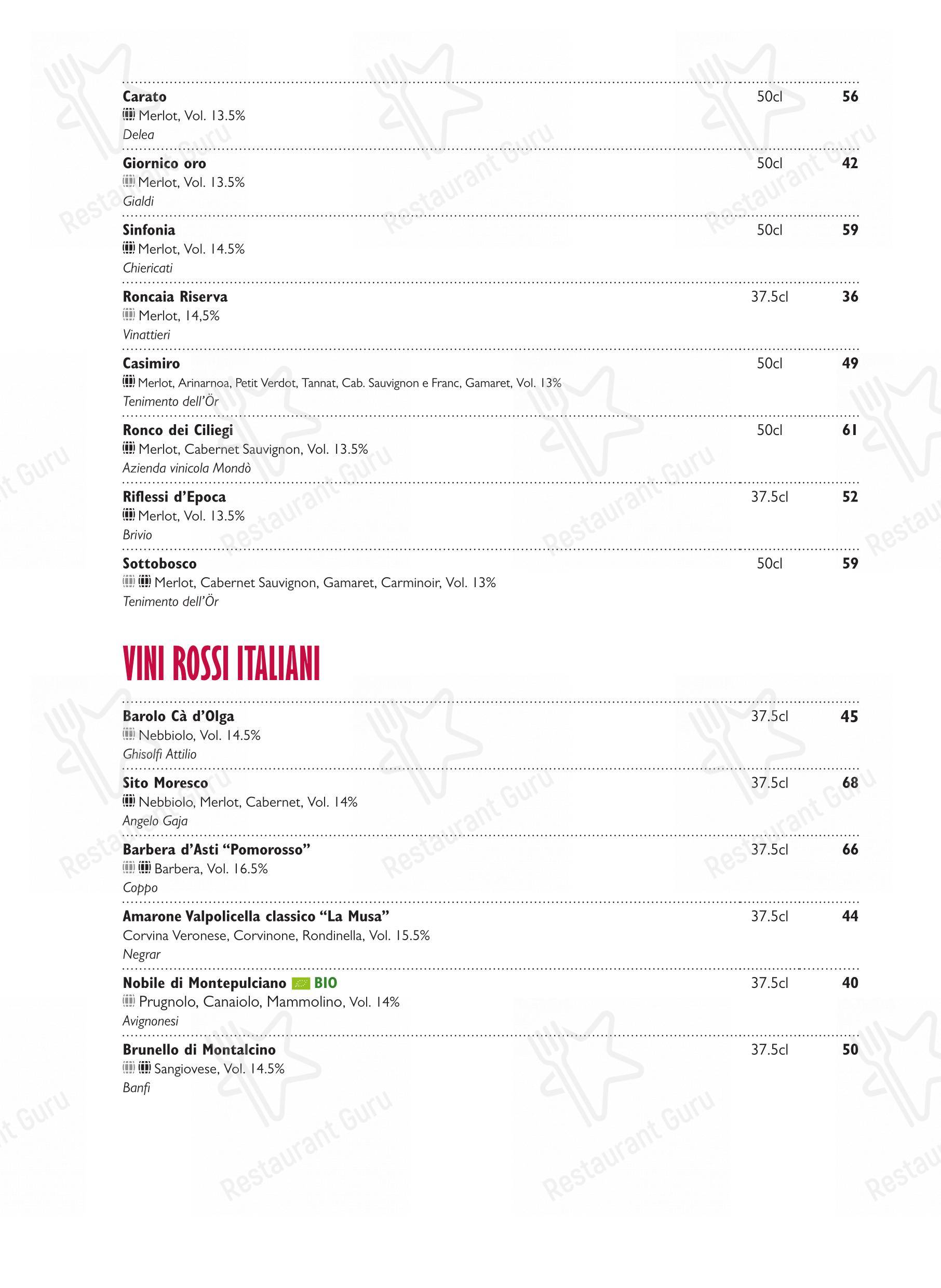 Menu per Ristorante Grotto Broggini in Losone