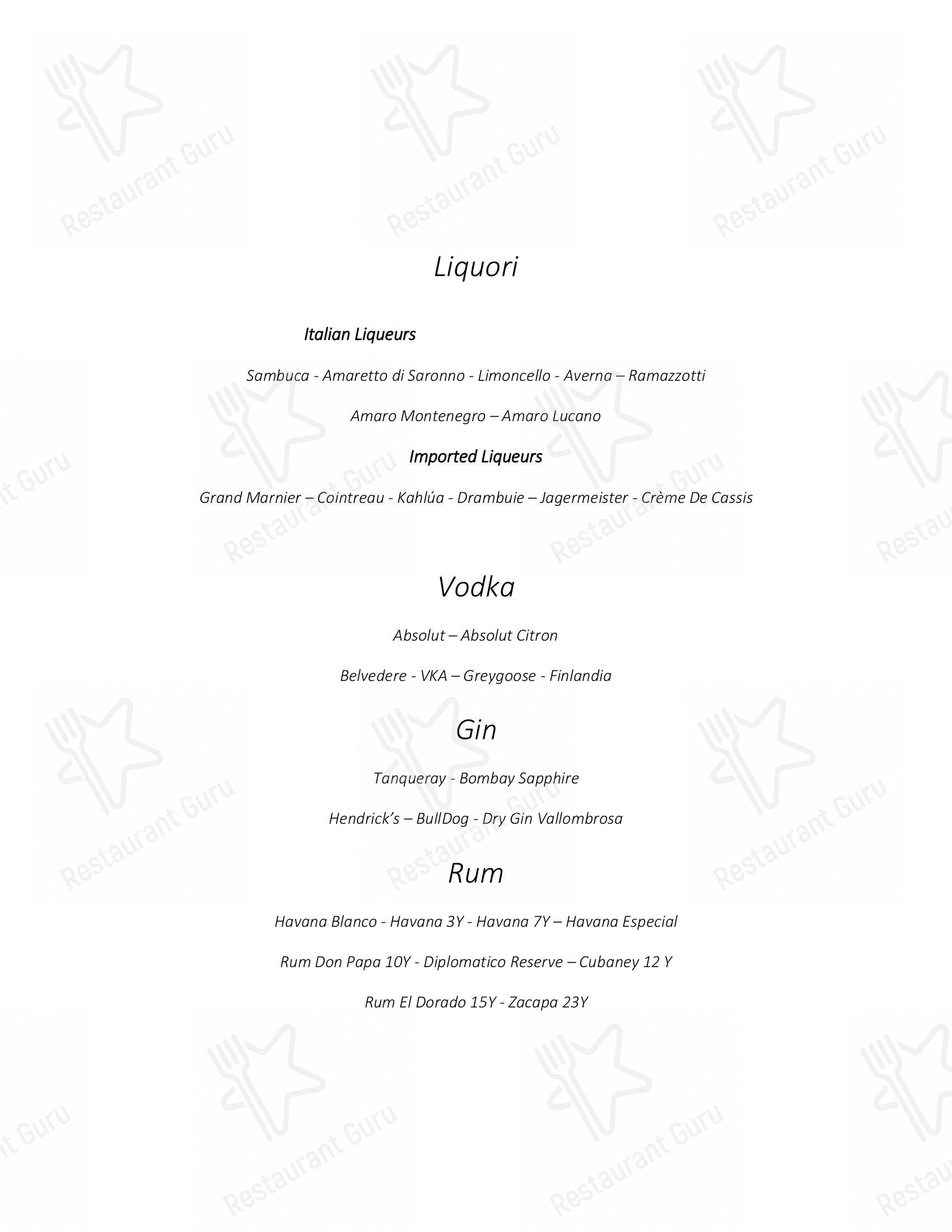 Ristorante La Terrazza at Villa Le Calvane in Montespertoli - Menu