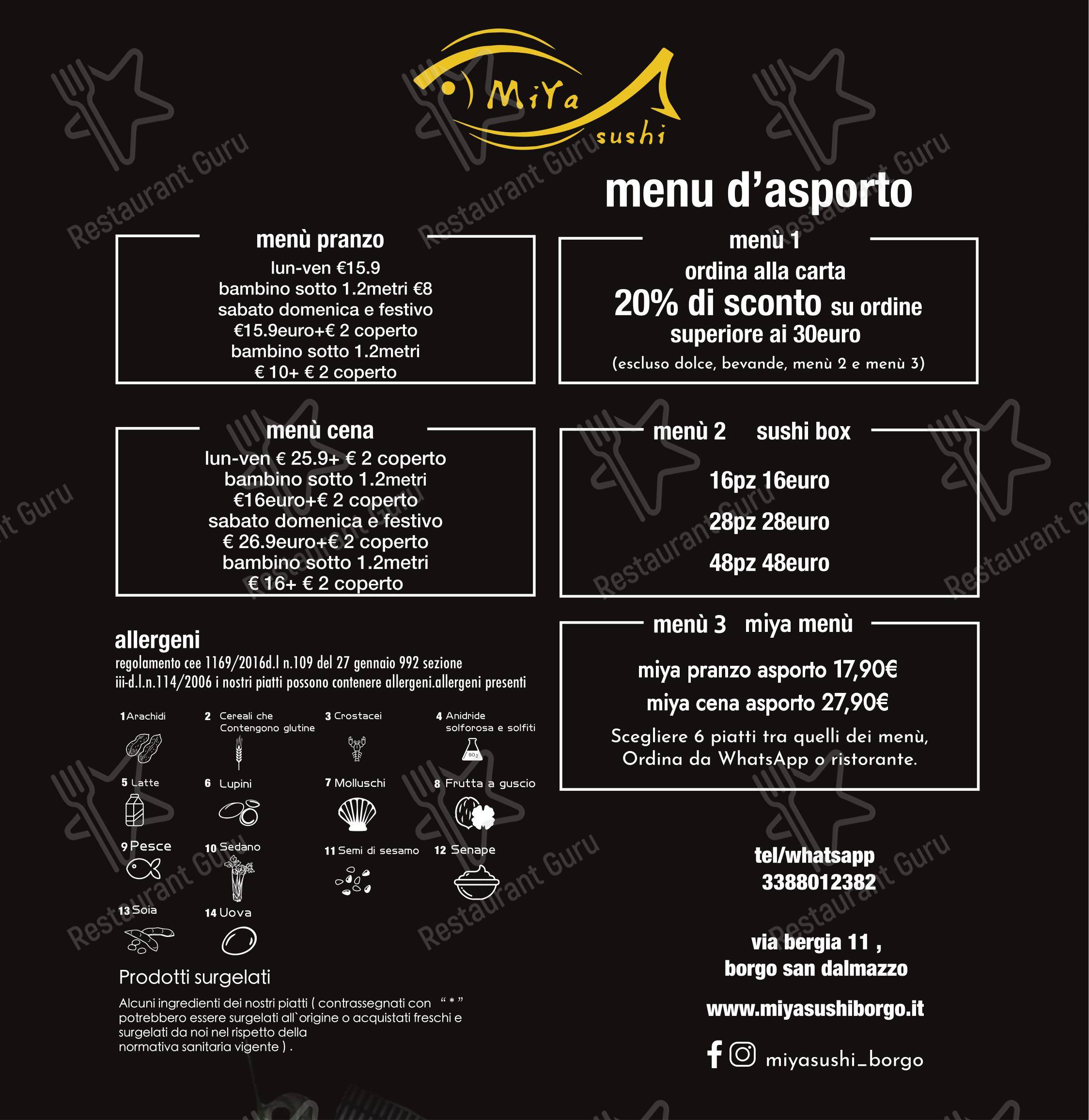 菜单 per Ristorante Miya Sushi ristorante