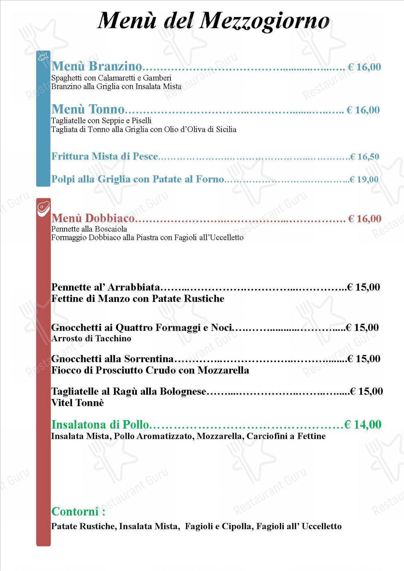 Lunch Menu per Ristorante Pizzeria Zefrido in Rosolina Mare