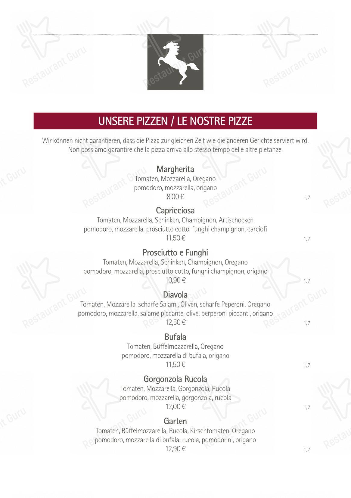 Ночное меню per Rössl bianco