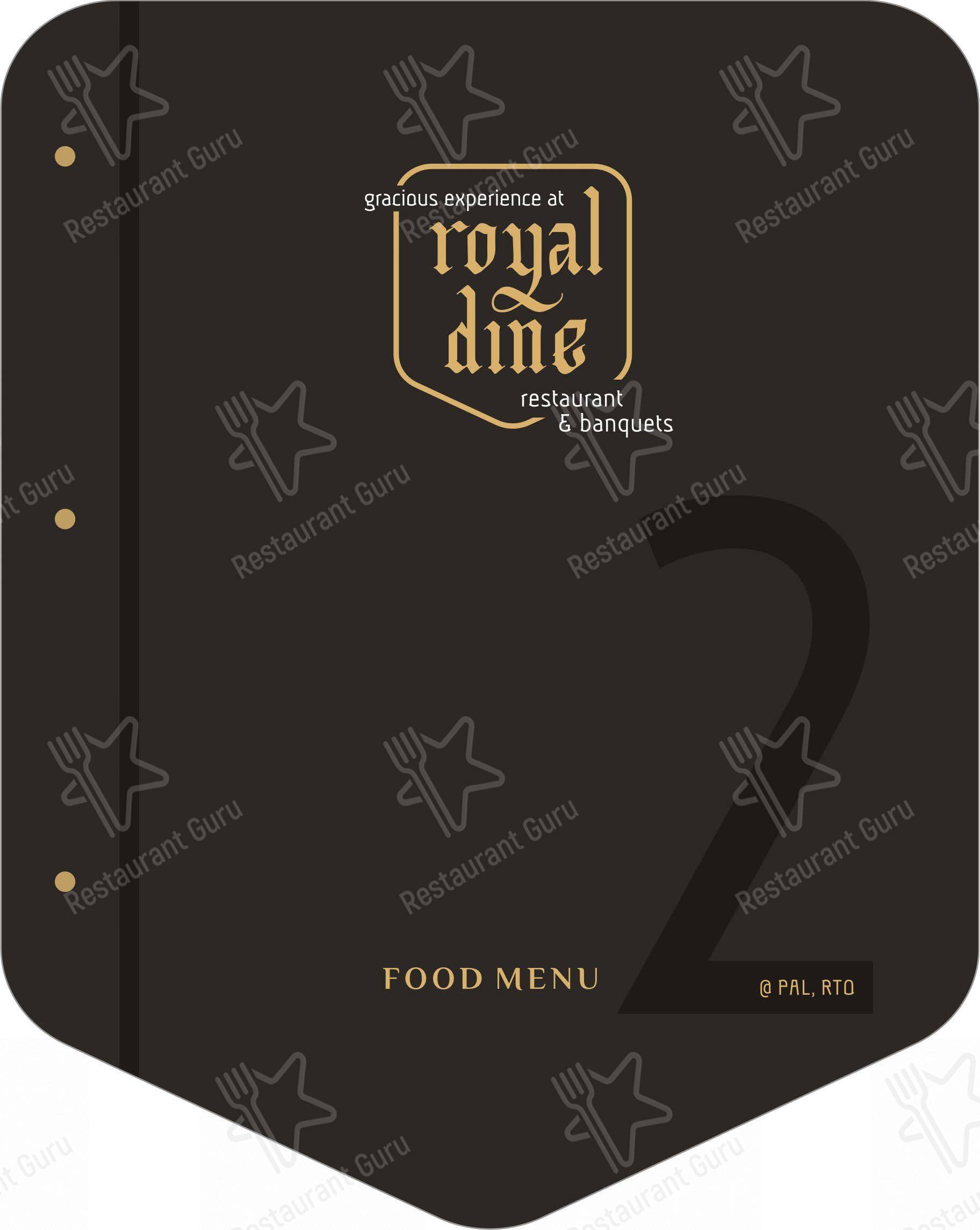 Menu for the Royal Dine Pal RTO Restaurant Banquet restaurant