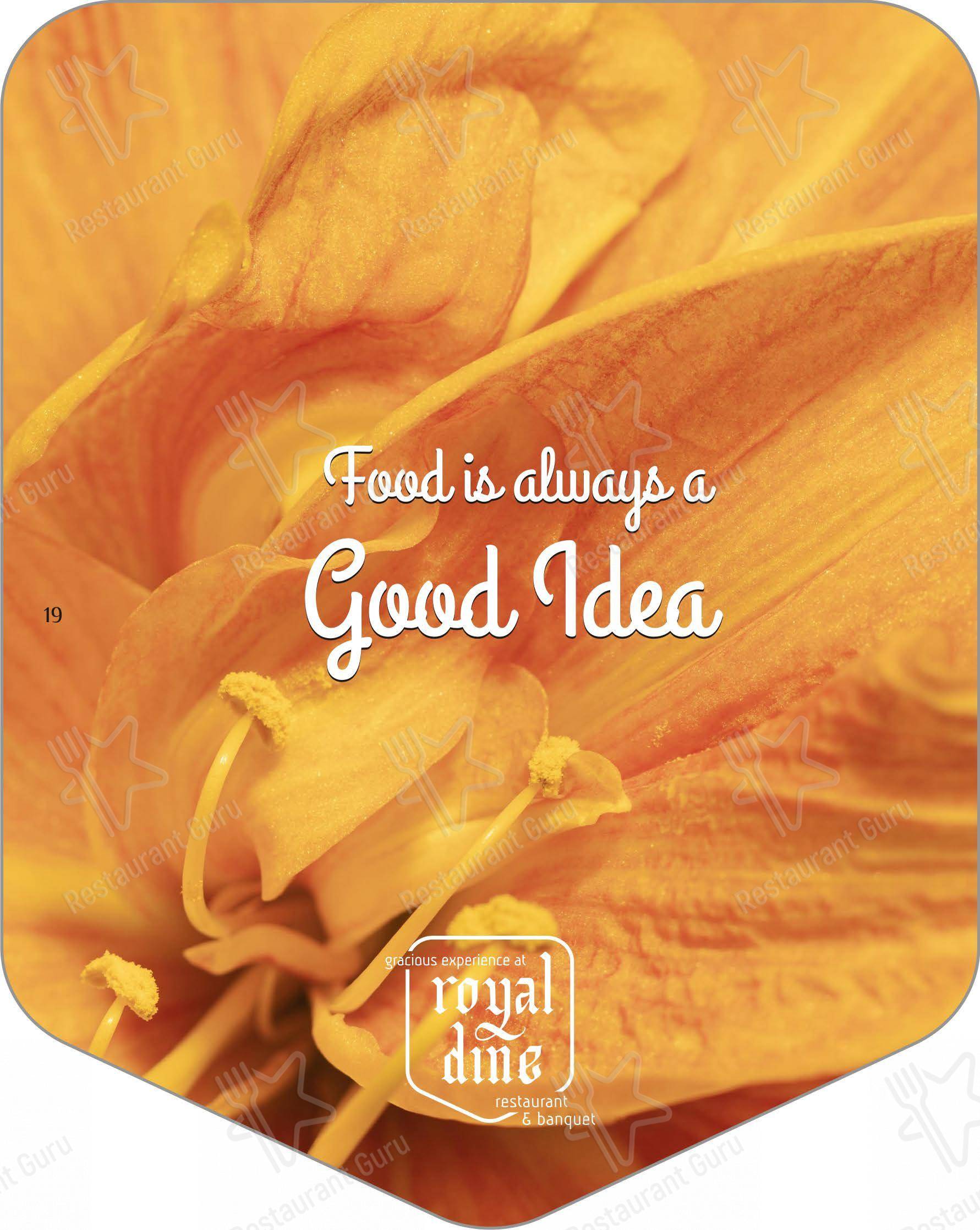 Menu for the Royal Dine Pal RTO Restaurant Banquet restaurant