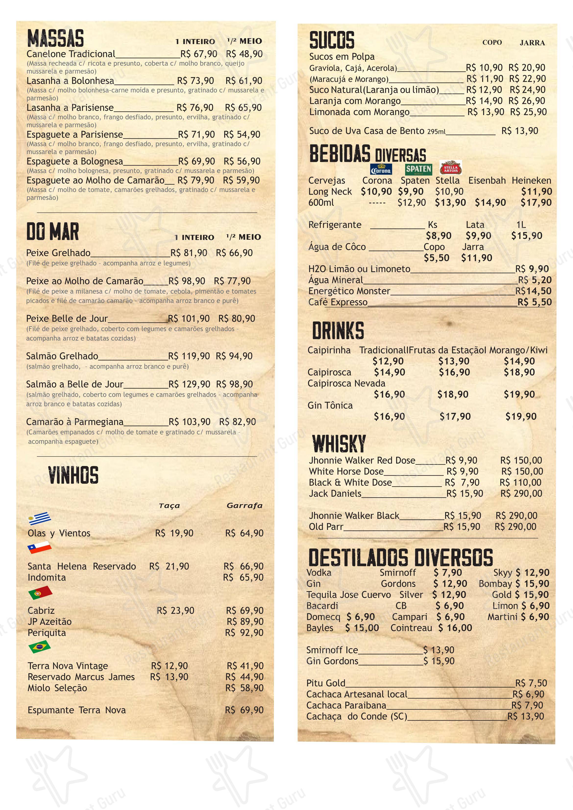 Menu para Seu Lenha pizzaria