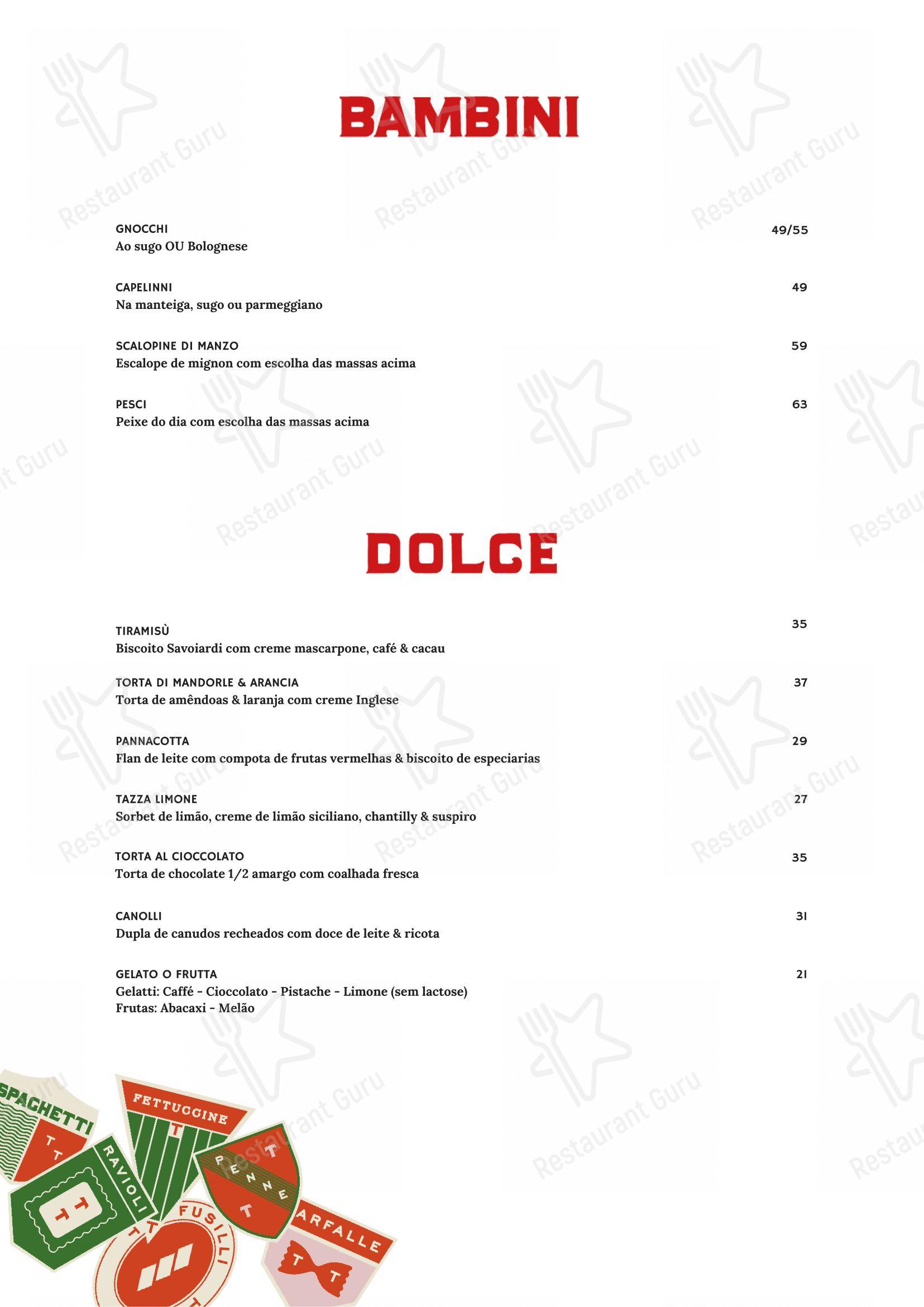 TONTONI TRATTORIA - Menu bar