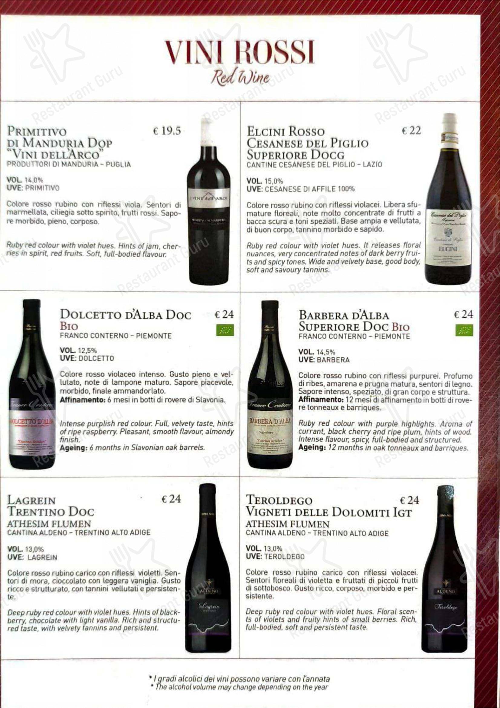 Menu per Tempio di Mecenate pizzeria