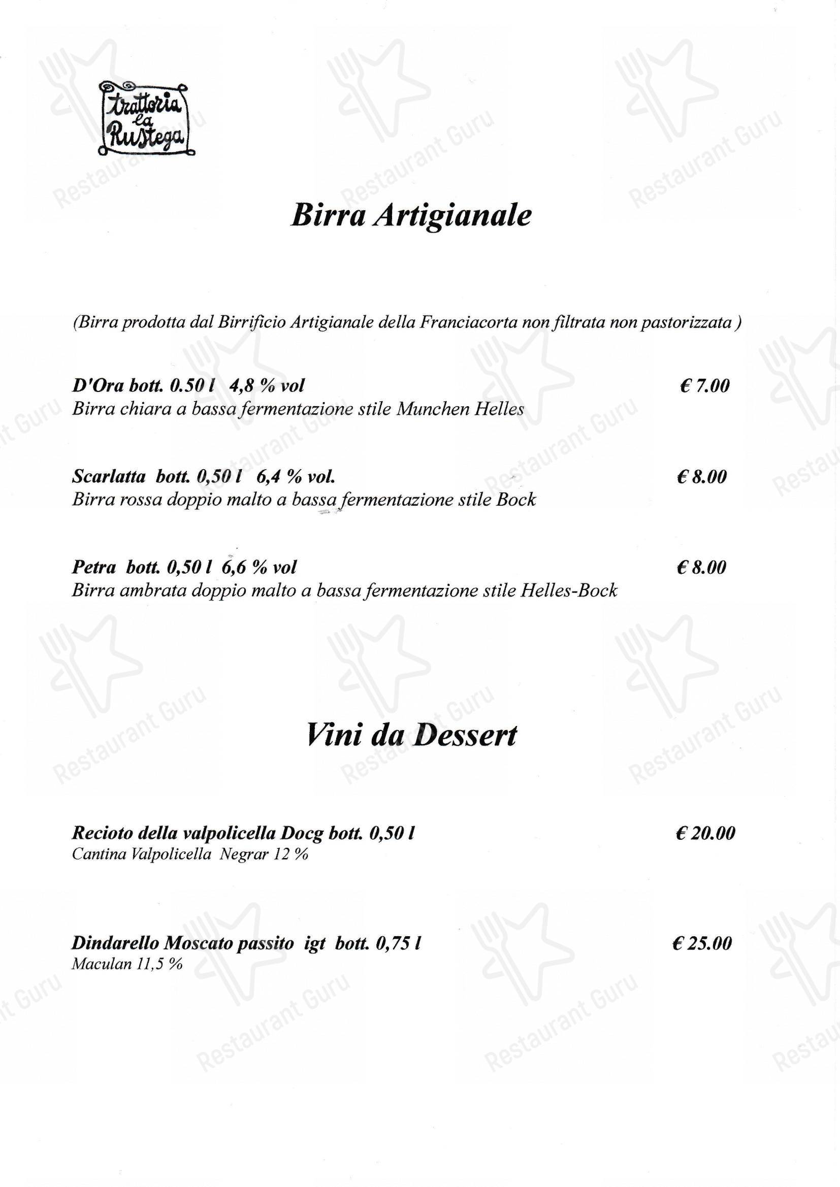 Menu bar per Trattoria la Rustega in Santa Lucia