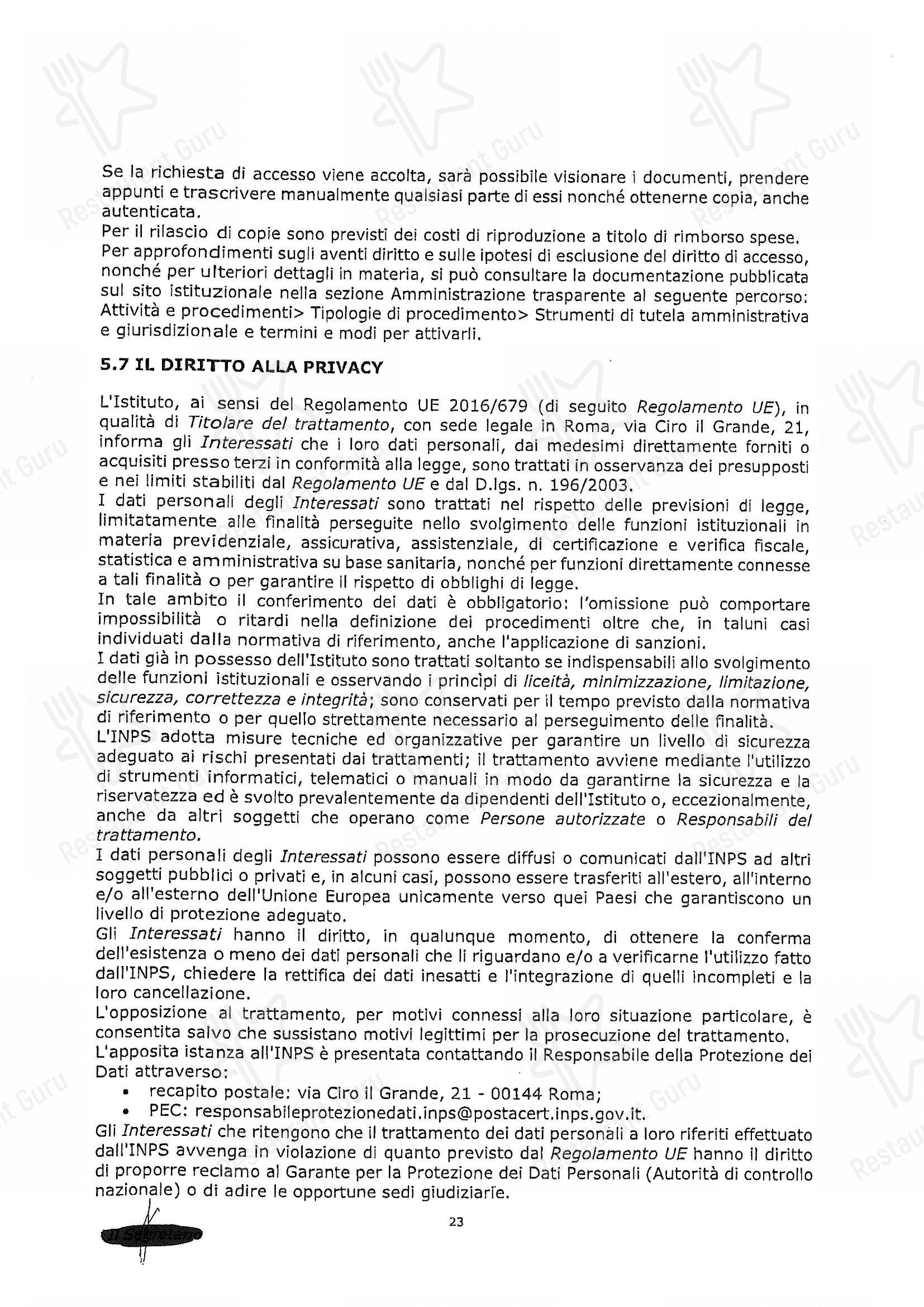 Woods - Centocelle in Roma - Menu bar