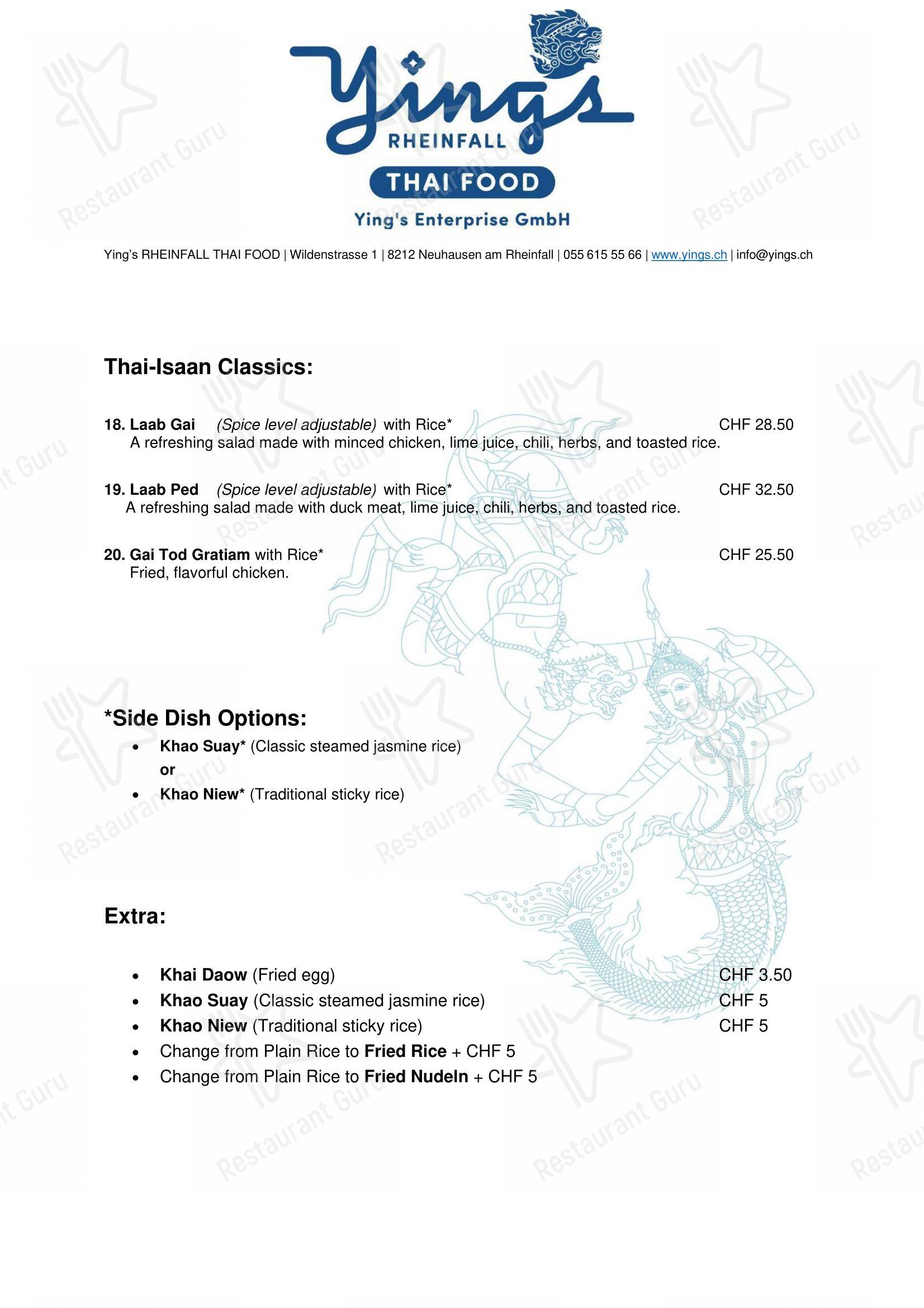 Ying’s RHEINFALL THAI FOOD in Neuhausen am Rheinfall - Коктейльная карта