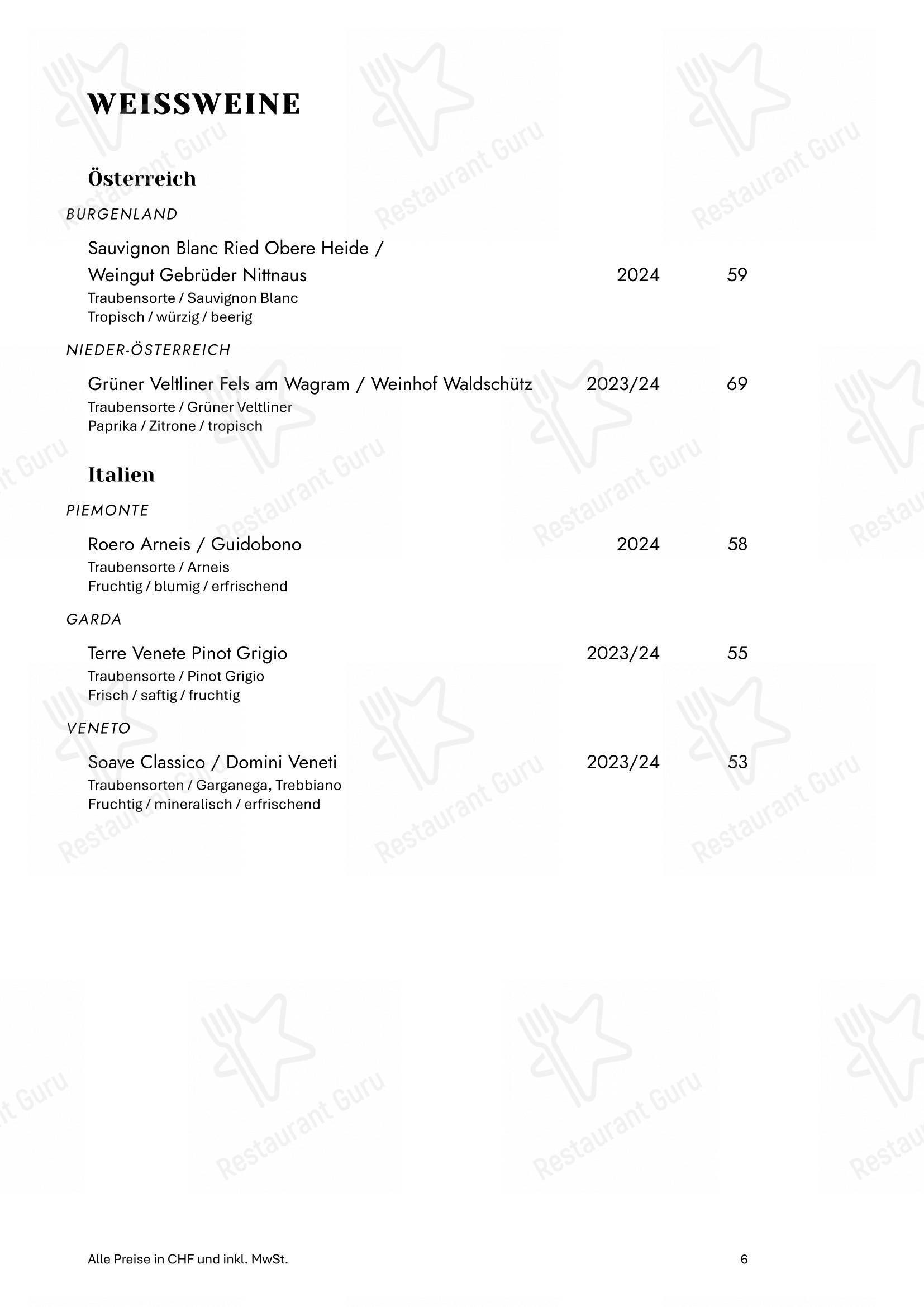 菜单 per Zum Königstuhl - Schweizer Restaurant in Zürich Niederdorf in Zurigo