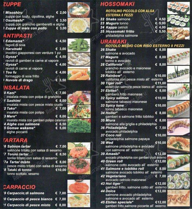 Menu di Coco Ristorante Sushi 