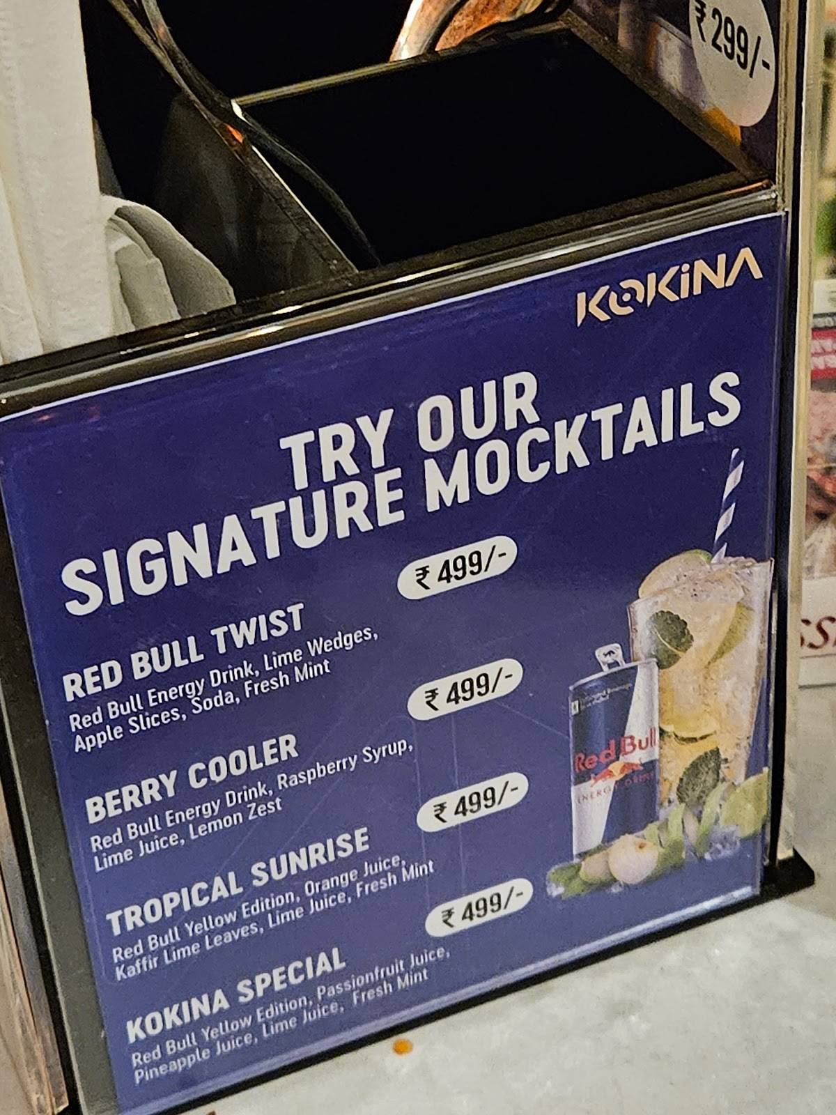Kokina menu