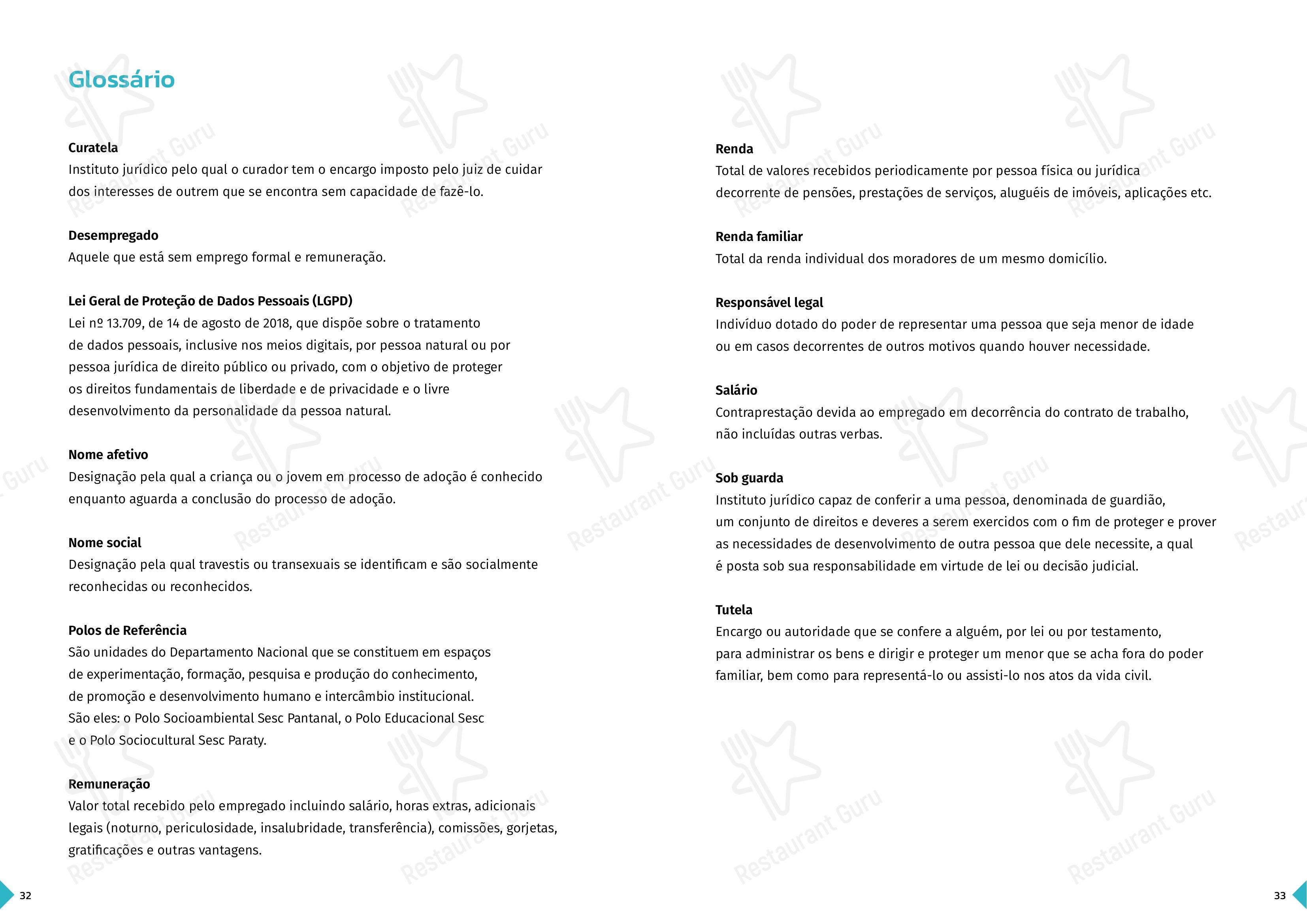 菜单 para SESC Centro Histórico em Porto Alegre