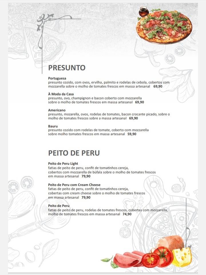 BENDITA PIZZA cardápio