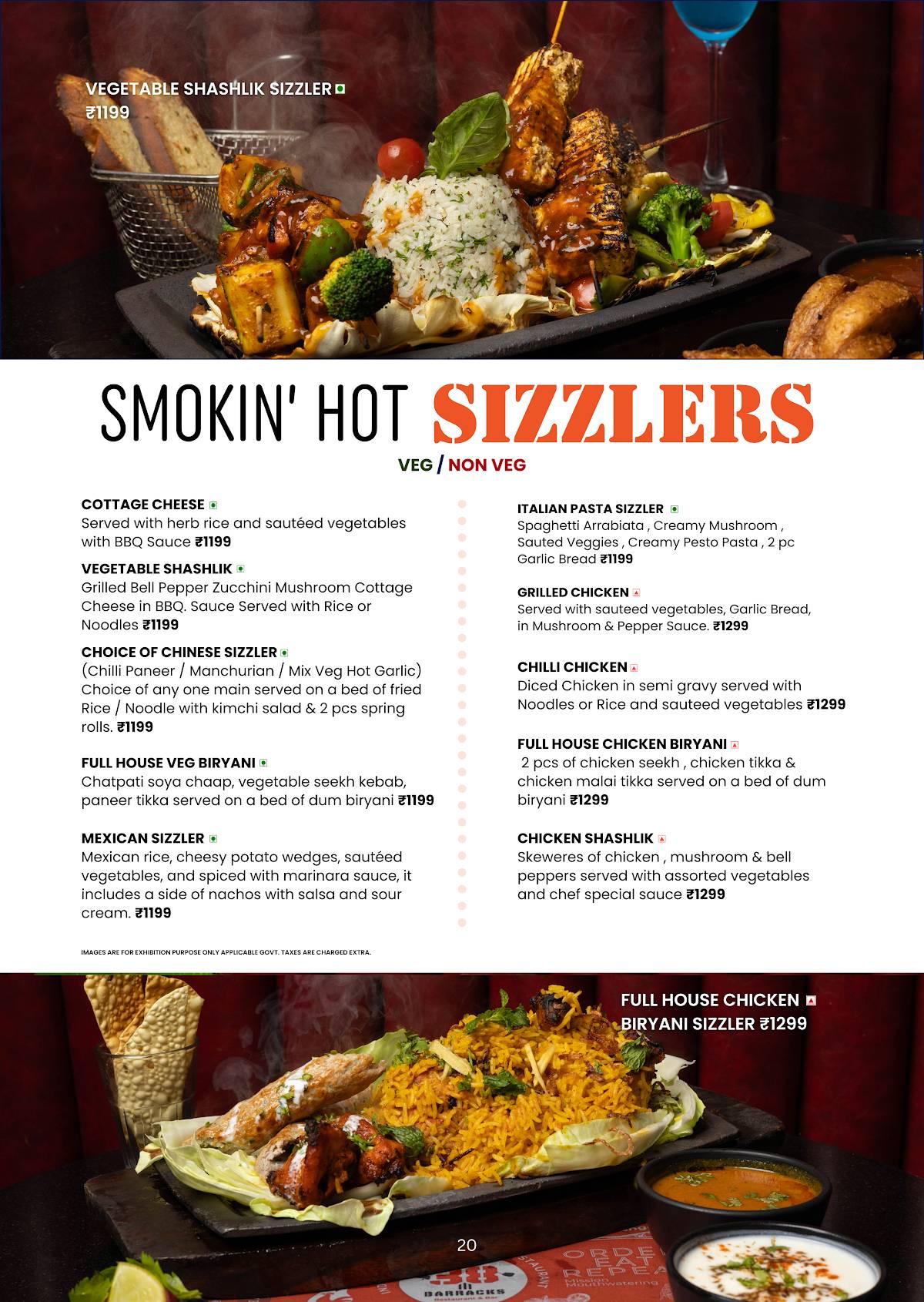 38 Barracks Restaurant and Bar menu