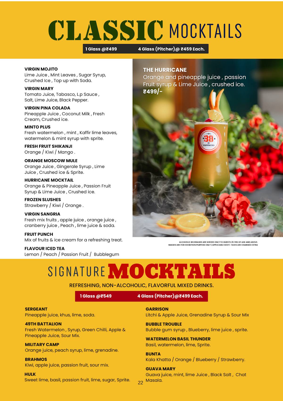 38 Barracks Restaurant and Bar menu