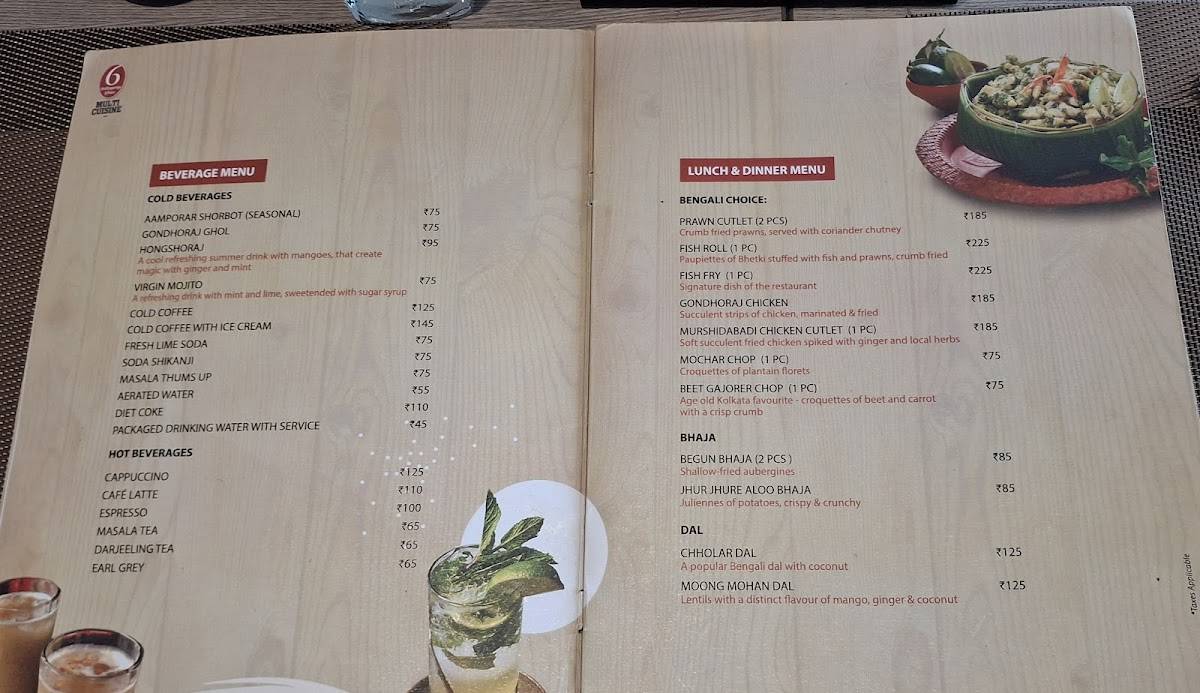 6 ballygunge place menu