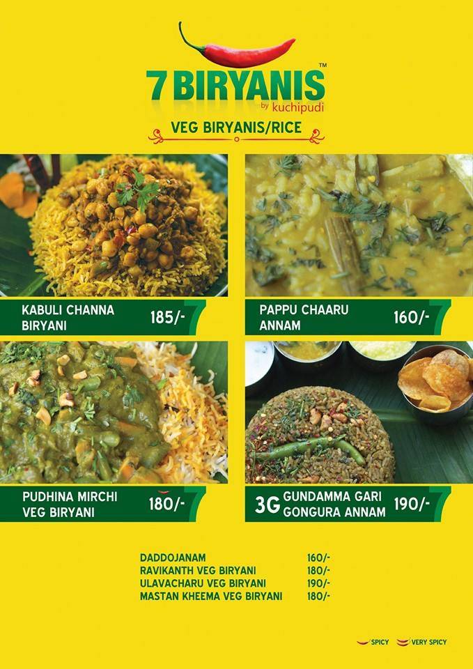 7Biryanis menu