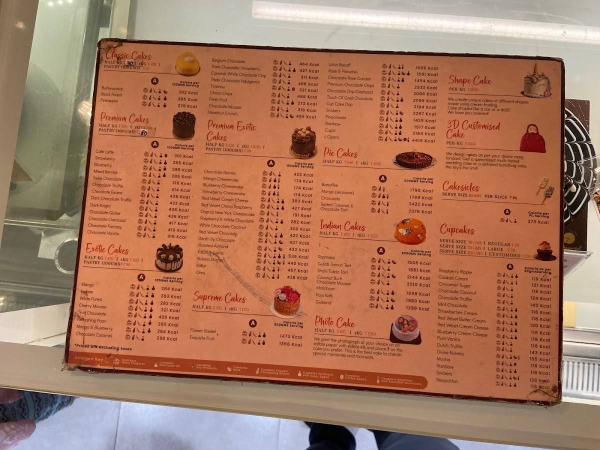7th Heaven Cake & Dessert menu