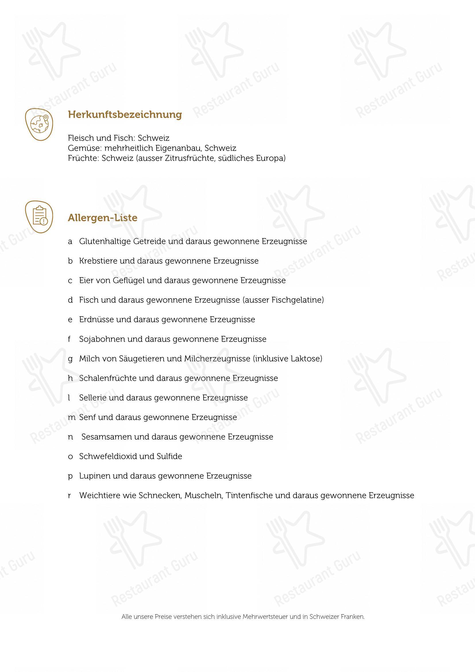 Menu per 8610 Restaurant ristorante