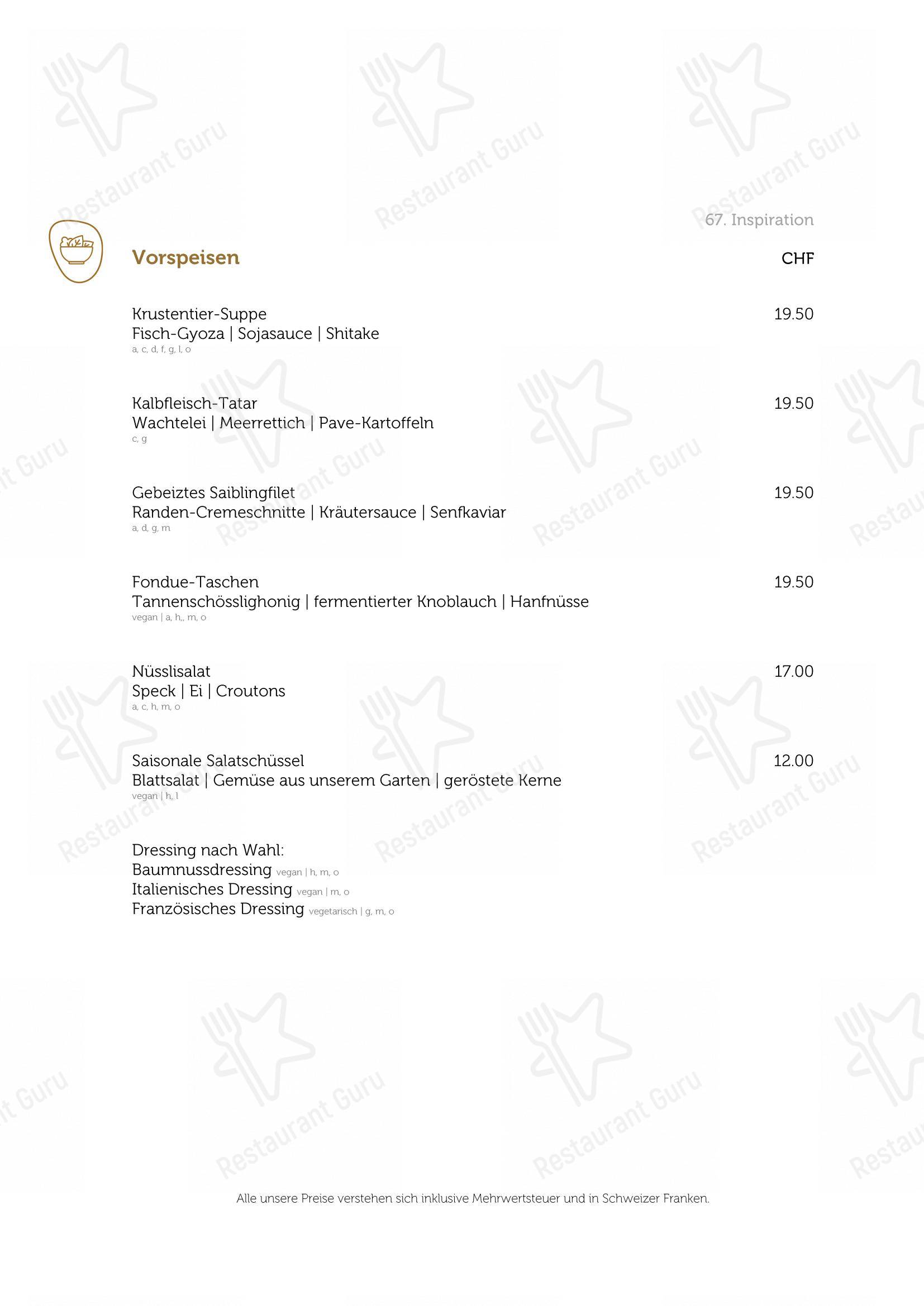 Menu per 8610 Restaurant in Uster
