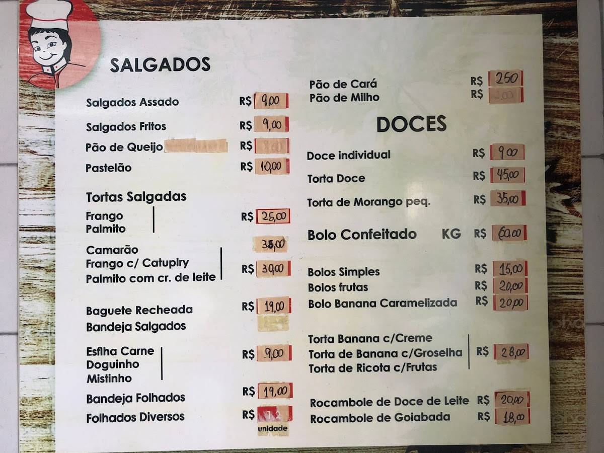 A Caçulinha cardápio