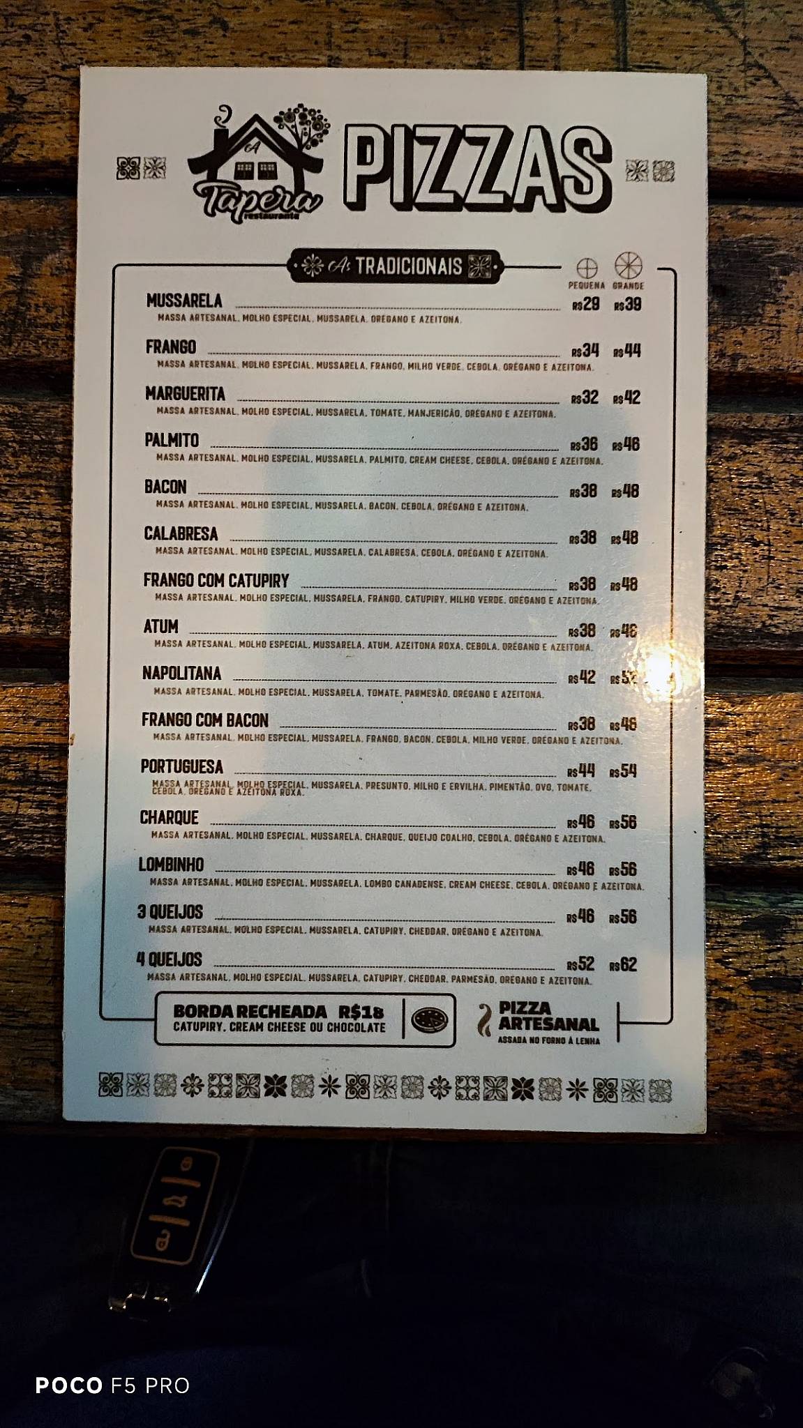 A Tapera Restaurante cardápio