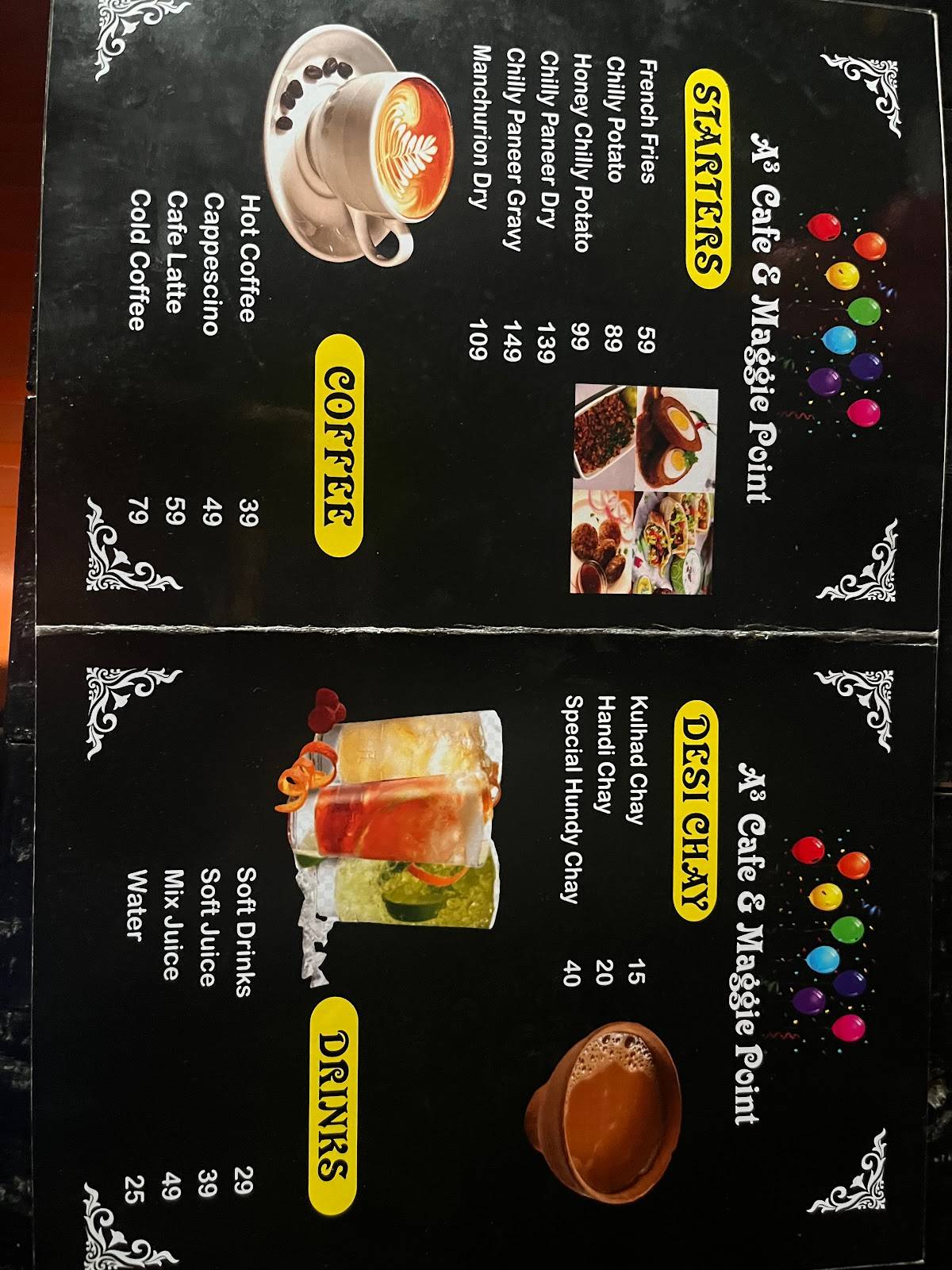 A3 Cafe & Maggie Point menu